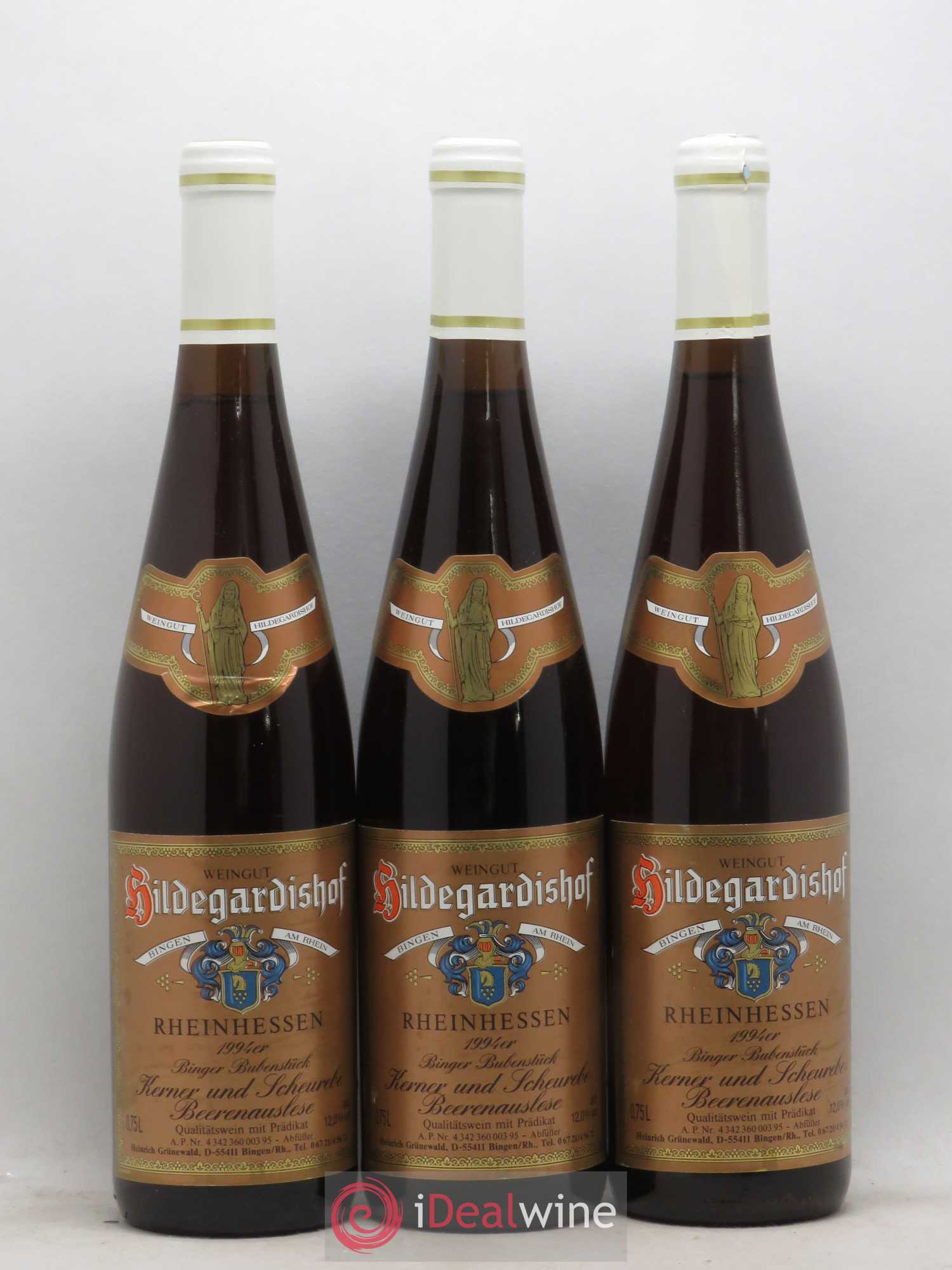 Allemagne Rheinhessen Weingut Hildegardishof Kerner Und Scheurebe Beerenauslese (sans prix de réserve) 1994 - Posten von 3 Flaschen - 0