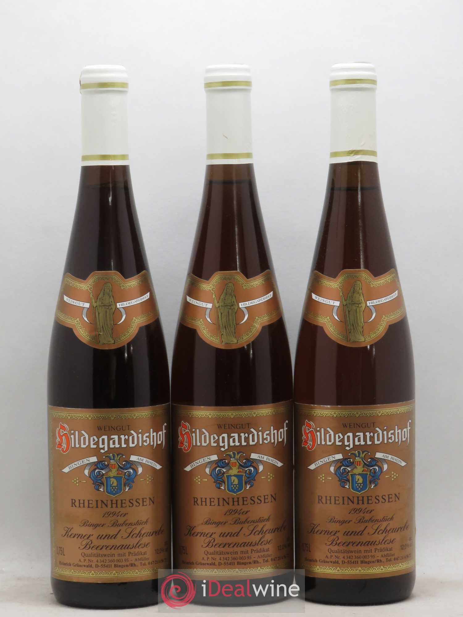 Allemagne Rheinhessen Weingut Hildegardishof Kerner Und Scheurebe Beerenauslese 1994 - Posten von 3 Flaschen - 0