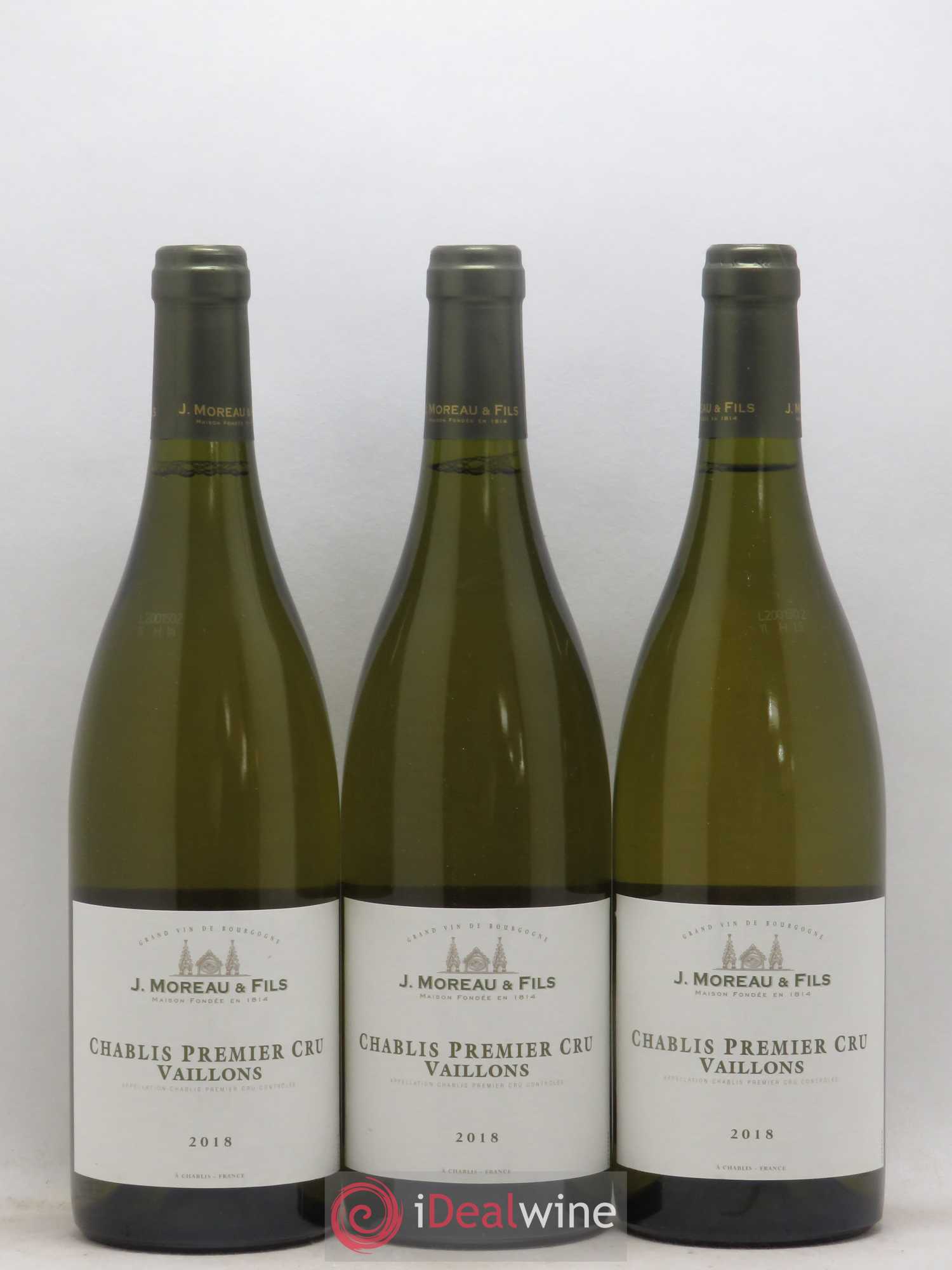 Chablis 1er Cru Vaillons Moreau 2018 - Posten von 3 Flaschen - 0