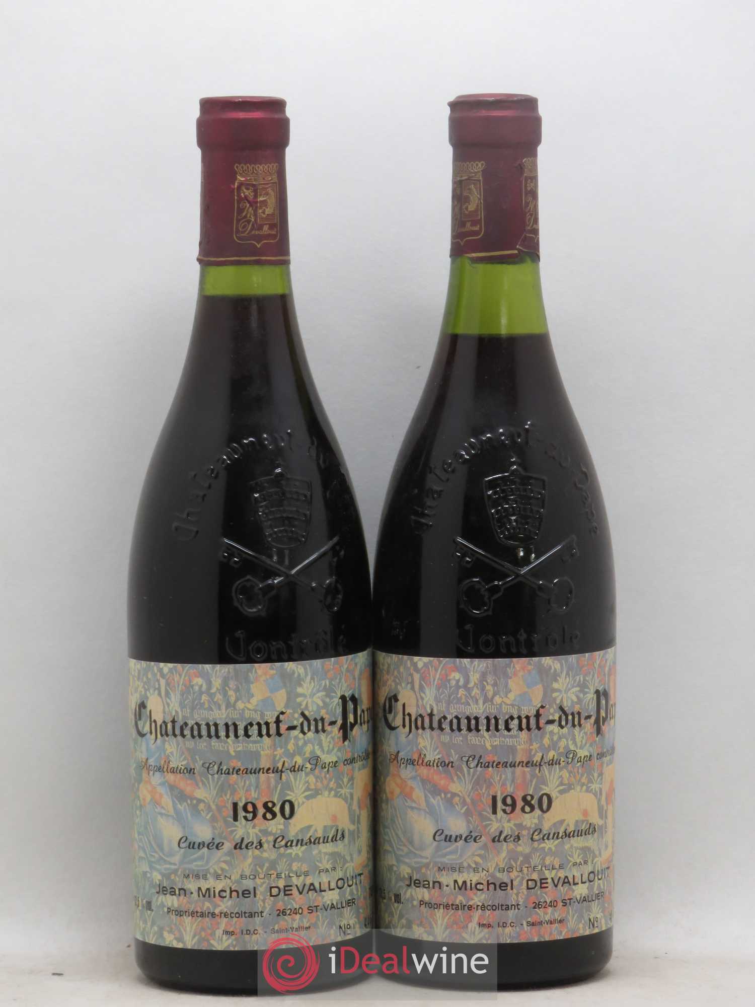 Châteauneuf-du-Pape cuvée des Cansauds Jean-Michel Devallouit 1980 - Posten von 2 Flaschen - 0