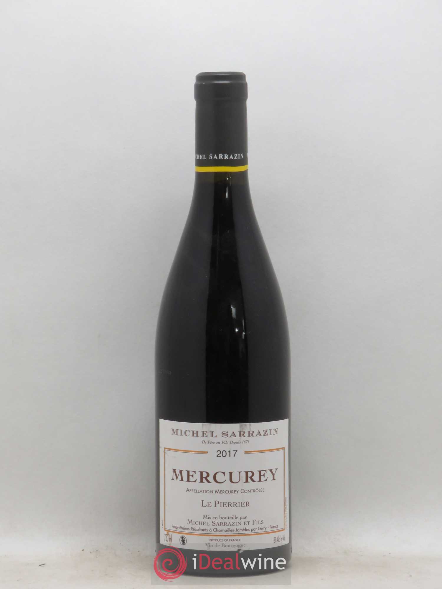 Mercurey Le Pierrier domaine Michel Sarrazin (sans prix de réserve) 2017 - Posten von 1 Flasche - 0