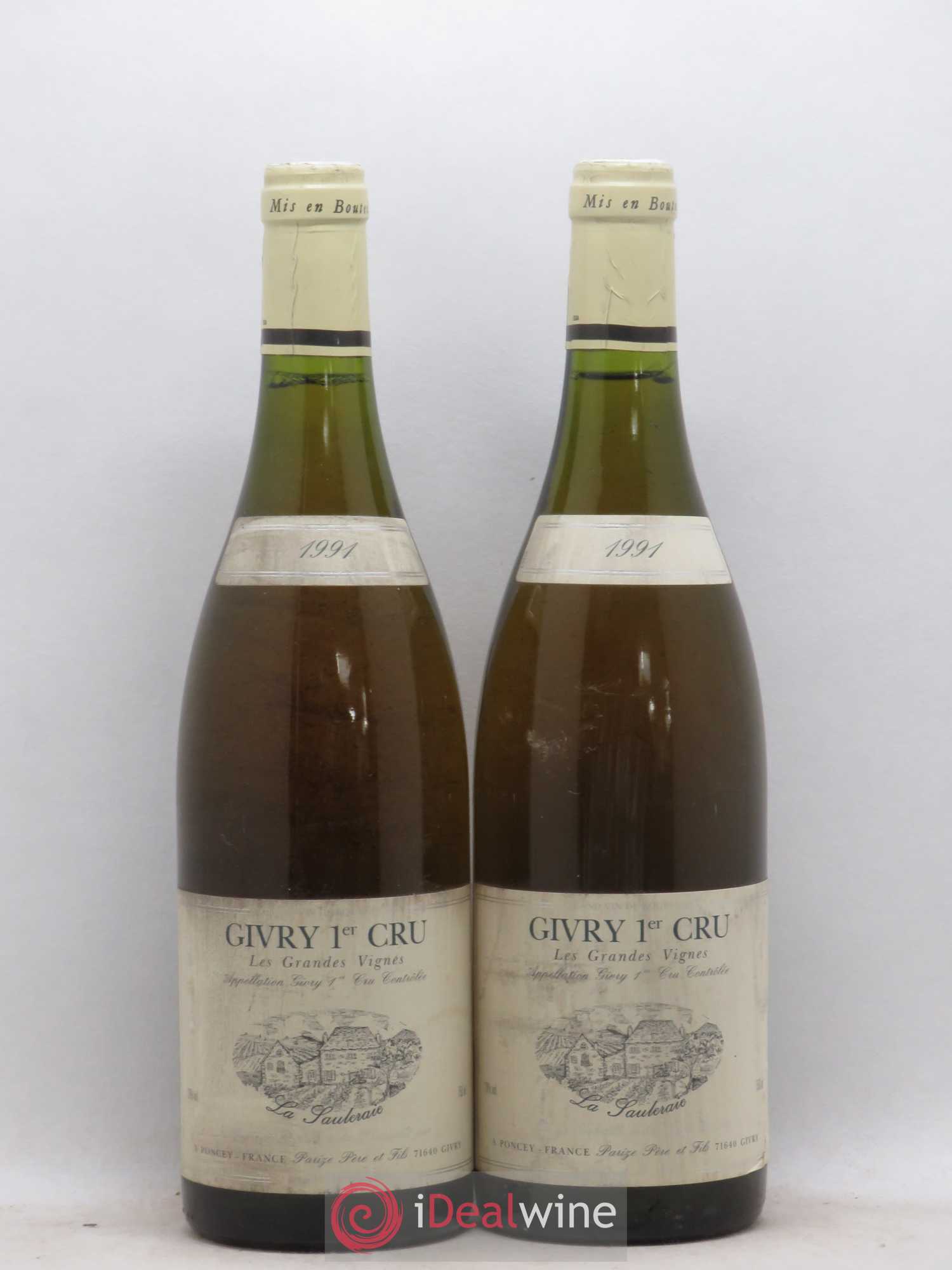 Givry 1er Cru les grandes vignes - La Sauleraie domaine Parizé 1991 - Posten von 2 Flaschen - 0