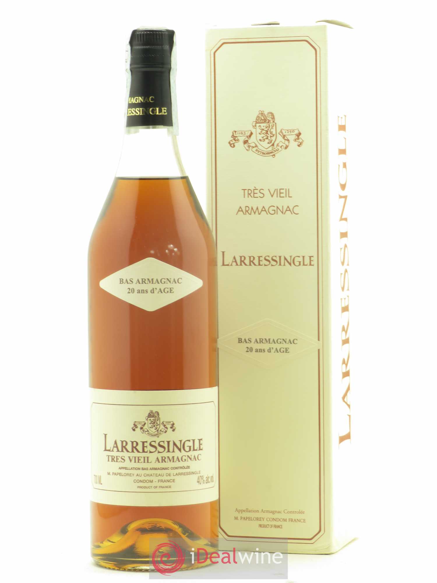 Bas-Armagnac Très Vieil Armagnac 20 ans d'age Larresingle - Lot de 1 bouteille - 0