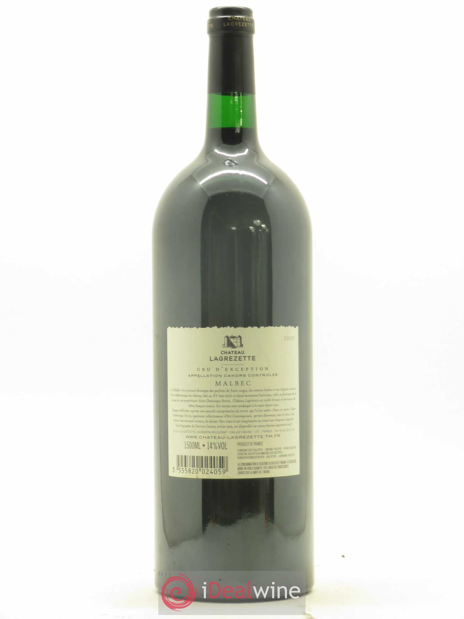 Cahors Château Lagrezette Alain Dominique Perrin 2005 - Lot de 1 magnum - 1