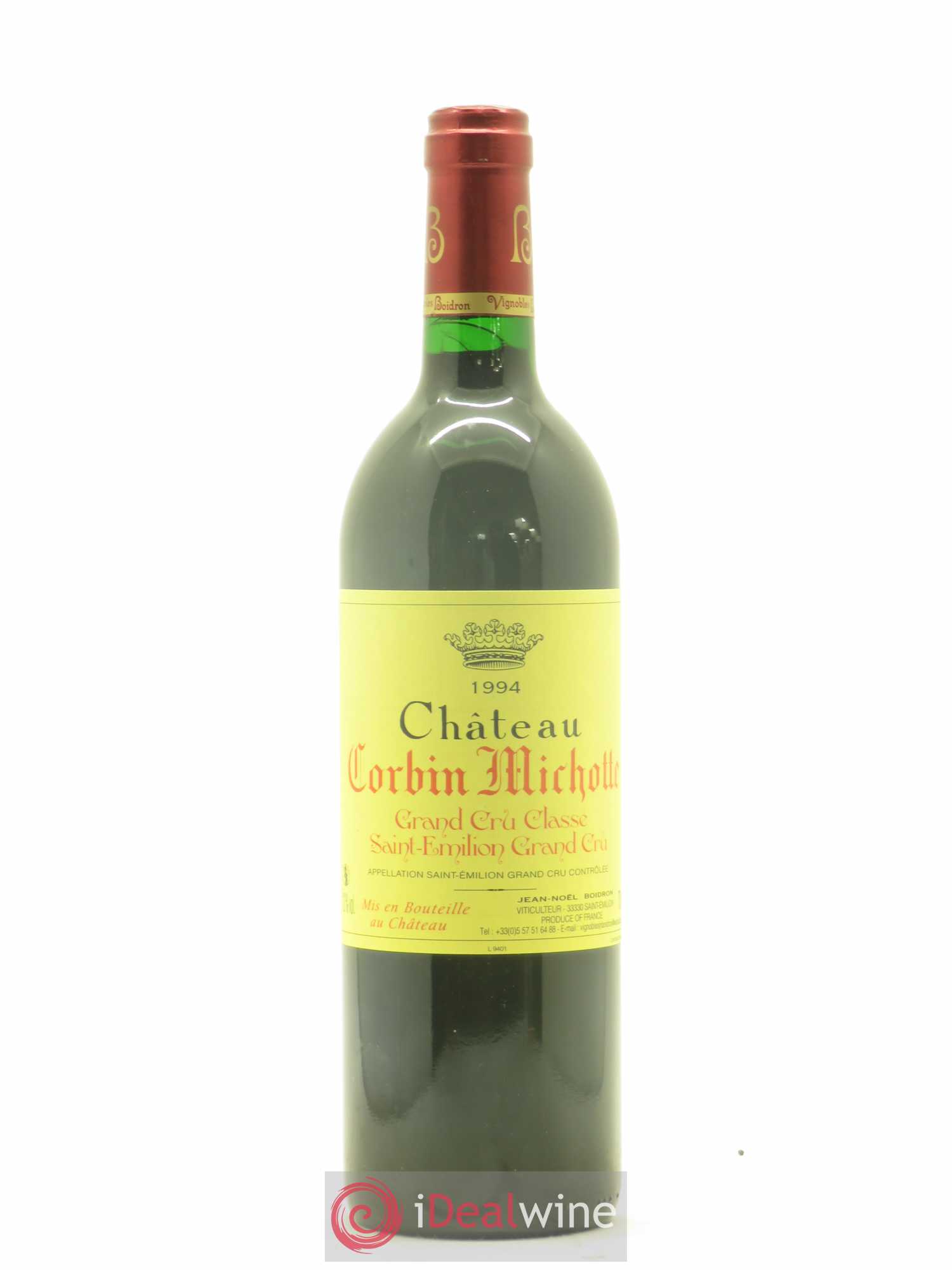 Château Corbin Michotte Grand Cru Classé 1994 - Lot de 1 bouteille - 0