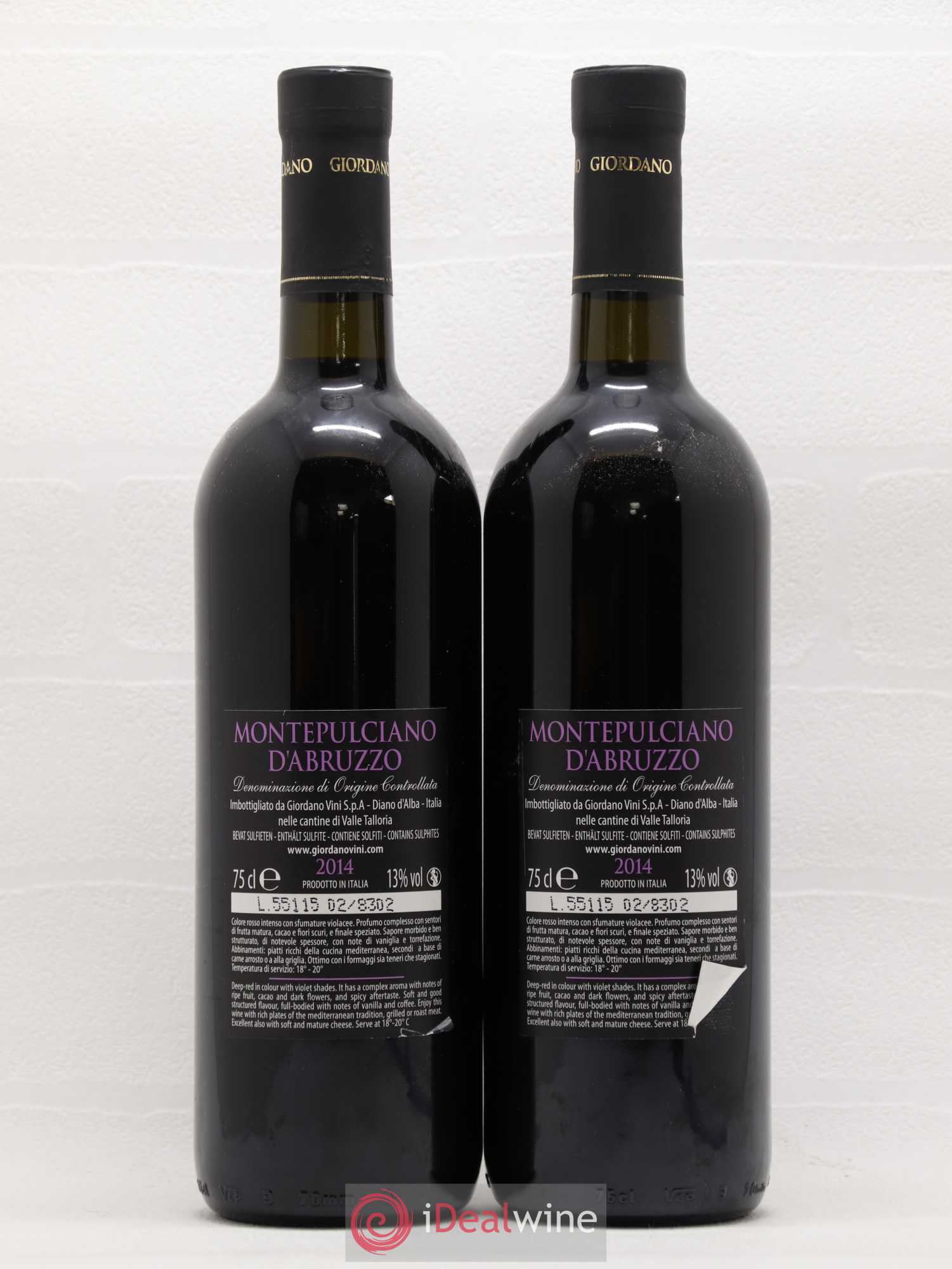 Montepulciano d'Abruzzo Cantine di Valle Talloria Giordano (sans prix de réserve) 2014 - Posten von 2 Flaschen - 1