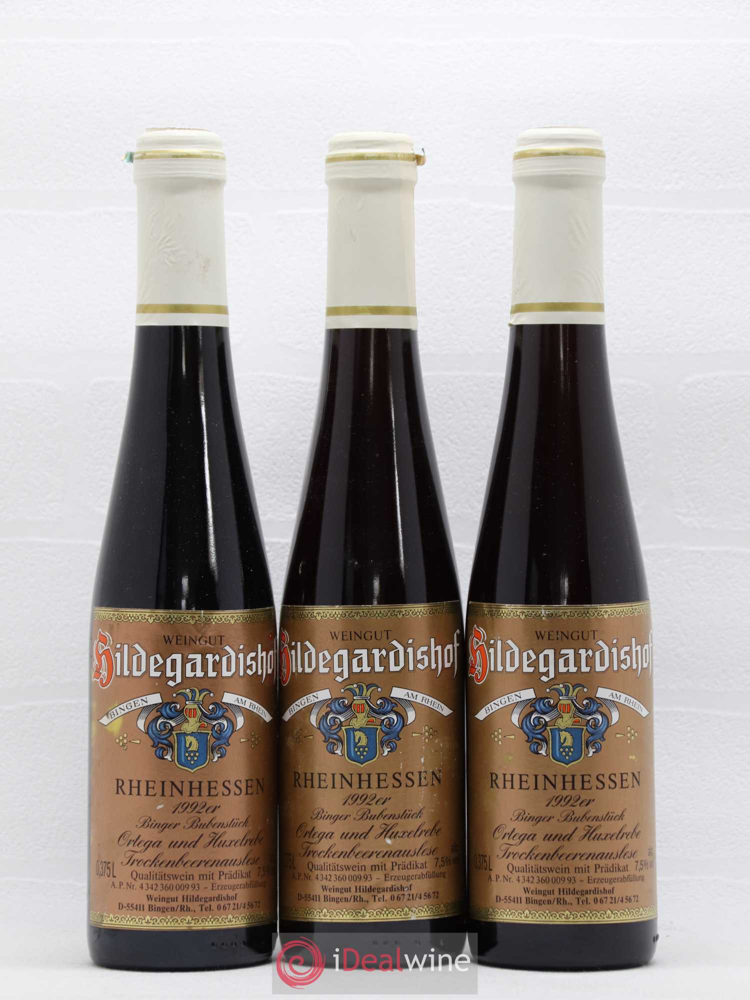 Allemagne Rheinhessen Binger Bubenstûck Ortega und Huxelrebe Trockenbeerenauslese Weingut Hildegardishof 1992 - Lot of 6 half-bottles - 2