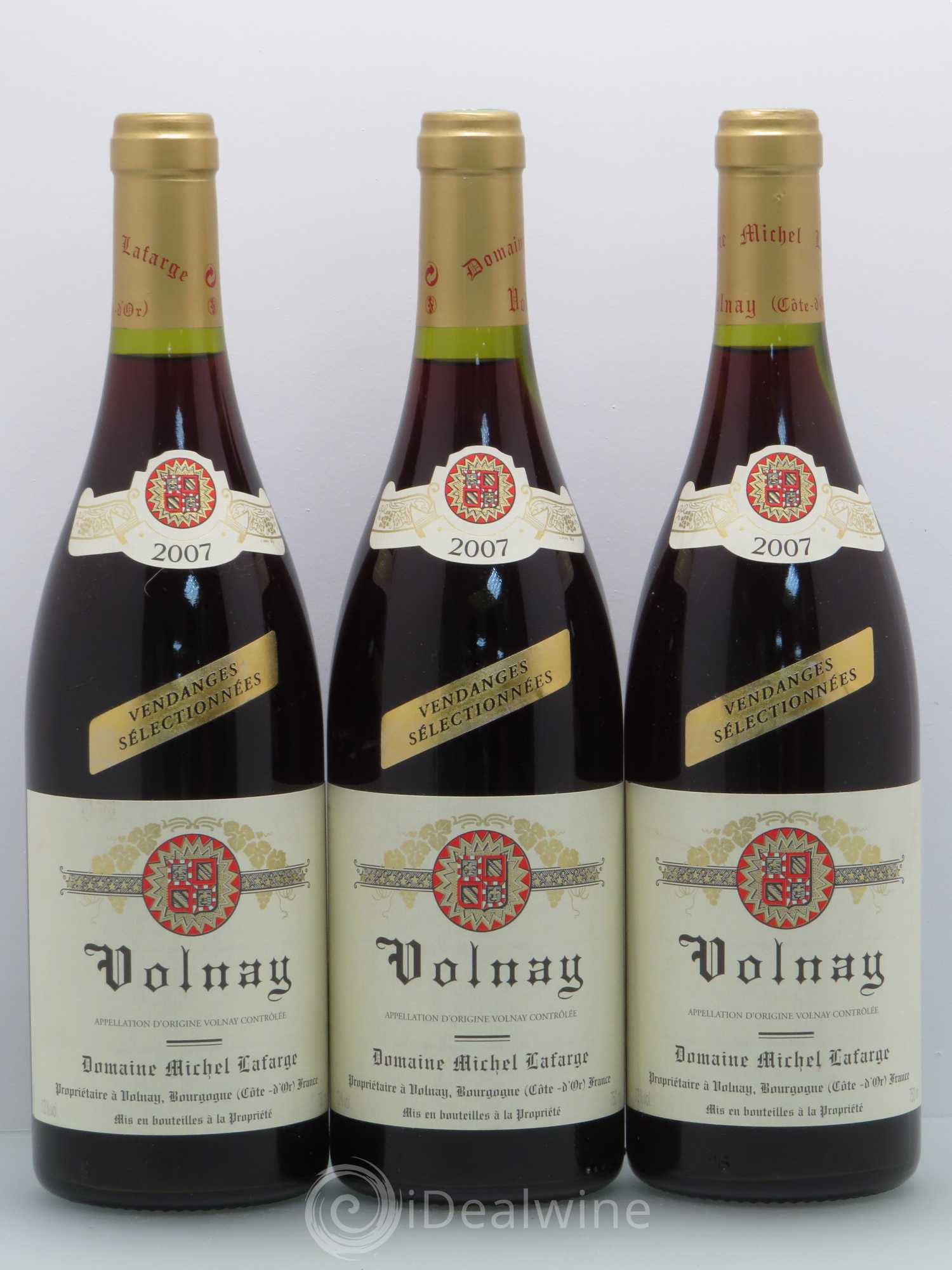 Volnay Vendanges sélectionnées Lafarge (Domaine) 2007 - Lot de 3 bouteilles - 0