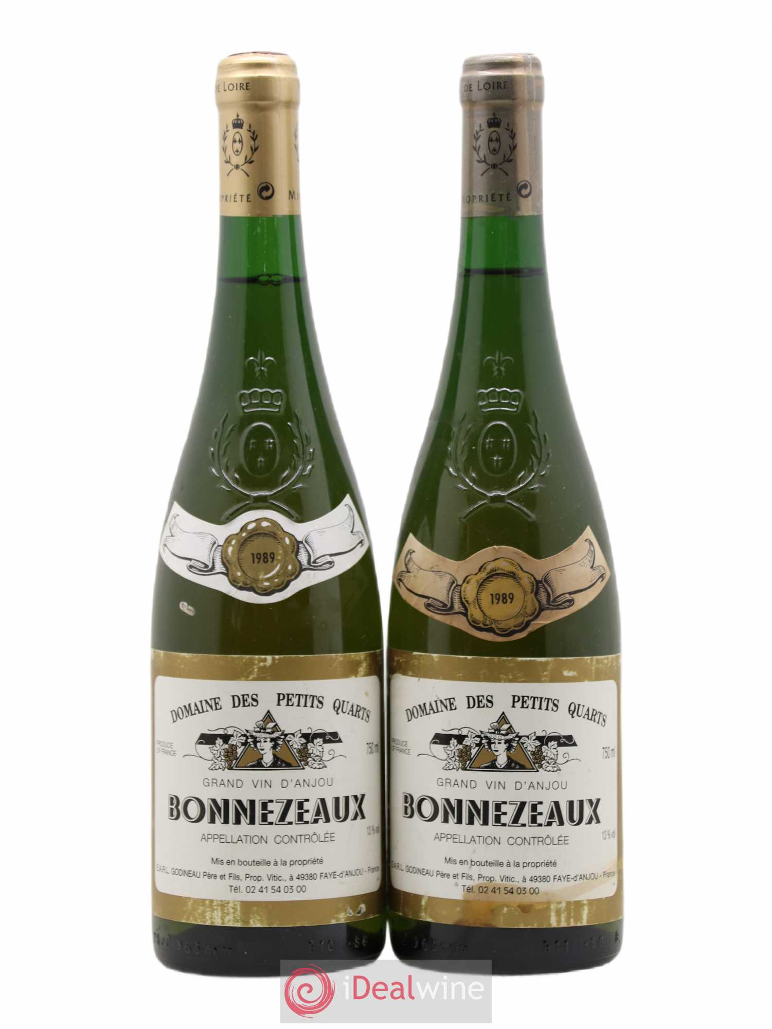 Bonnezeaux Domaine Des Petits Quarts (sans prix de réserve) 1989 - Lotto di 2 bottiglie - 0