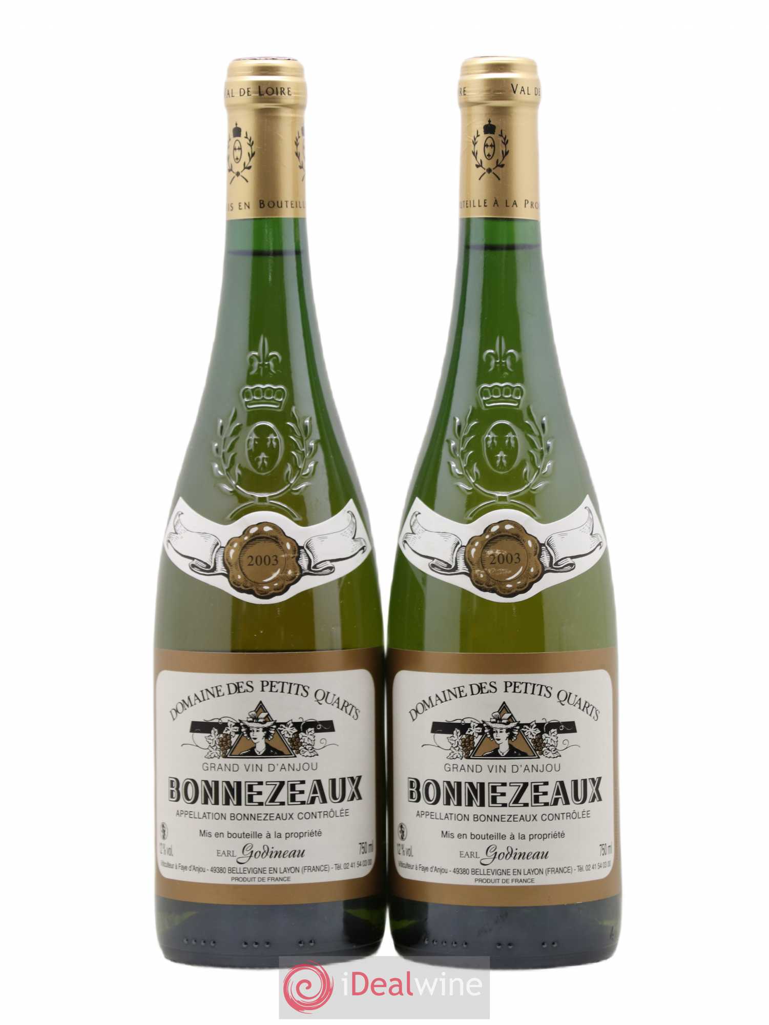 Bonnezeaux Domaine Des Petits Quarts (sans prix de réserve) 2003 - Lotto di 2 bottiglie - 0