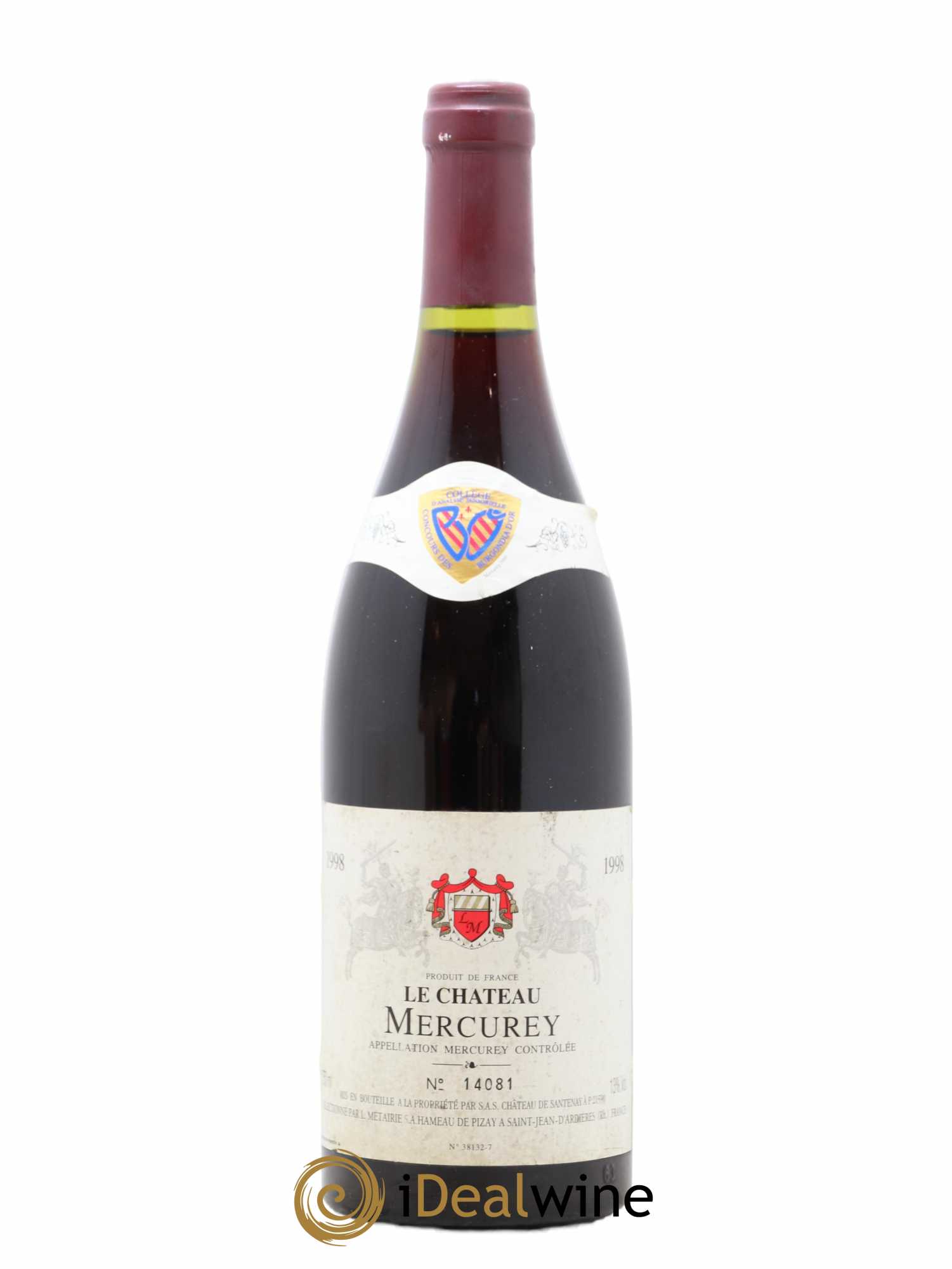Mercurey Le Chateau Domaine Du Chateau De Santenay 1998 - Posten von 1 Flasche - 0