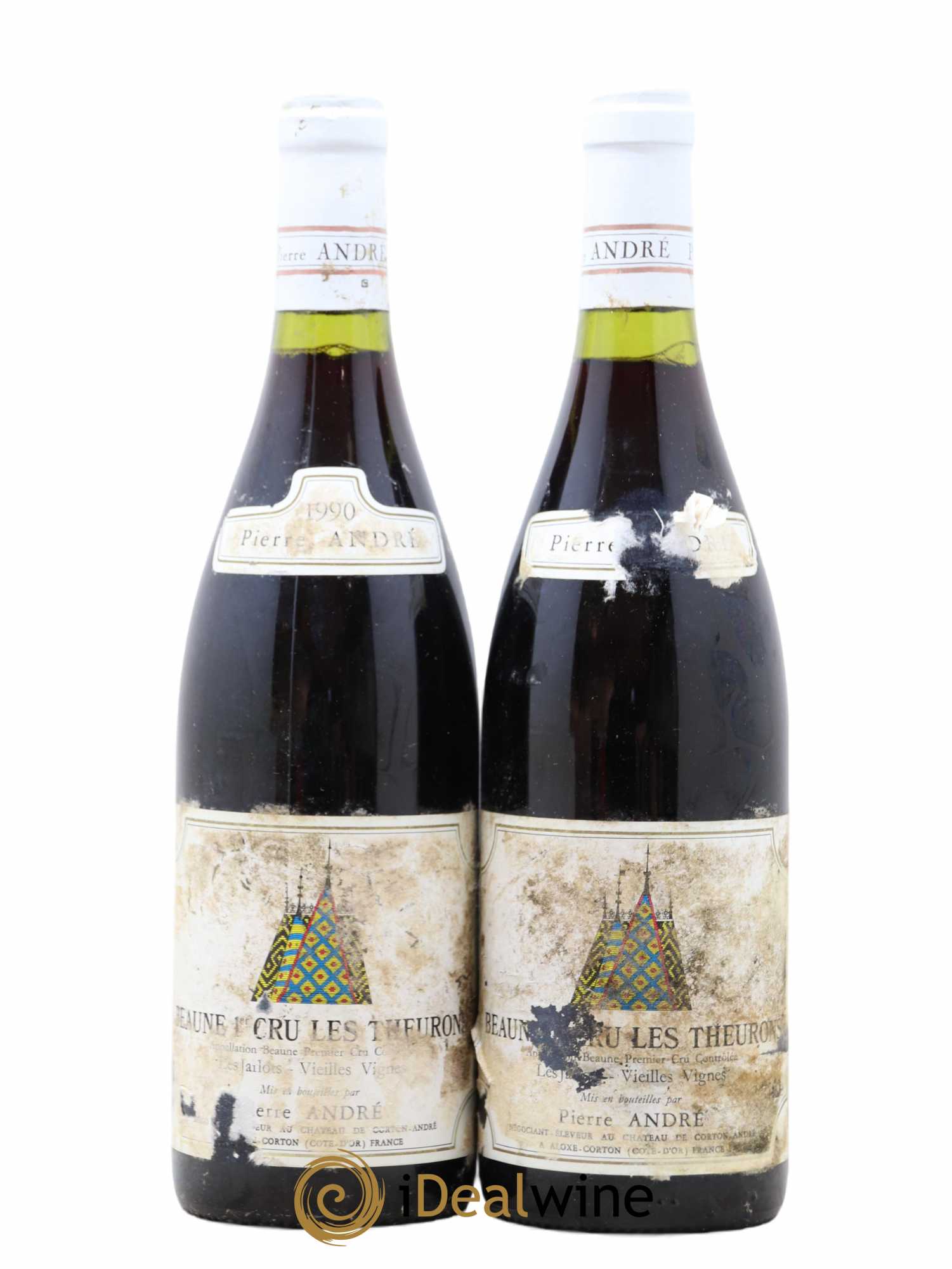 Beaune 1er Cru Les Theurons Les Jarlots Vieilles Vignes Pierre Andre 1990 - Posten von 2 Flaschen - 0