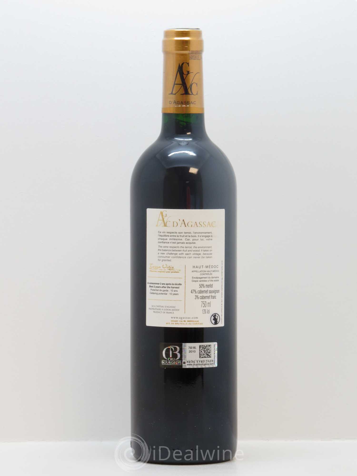 Château d' Agassac Cru Bourgeois 2010 - Lot de 1 bouteille - 1