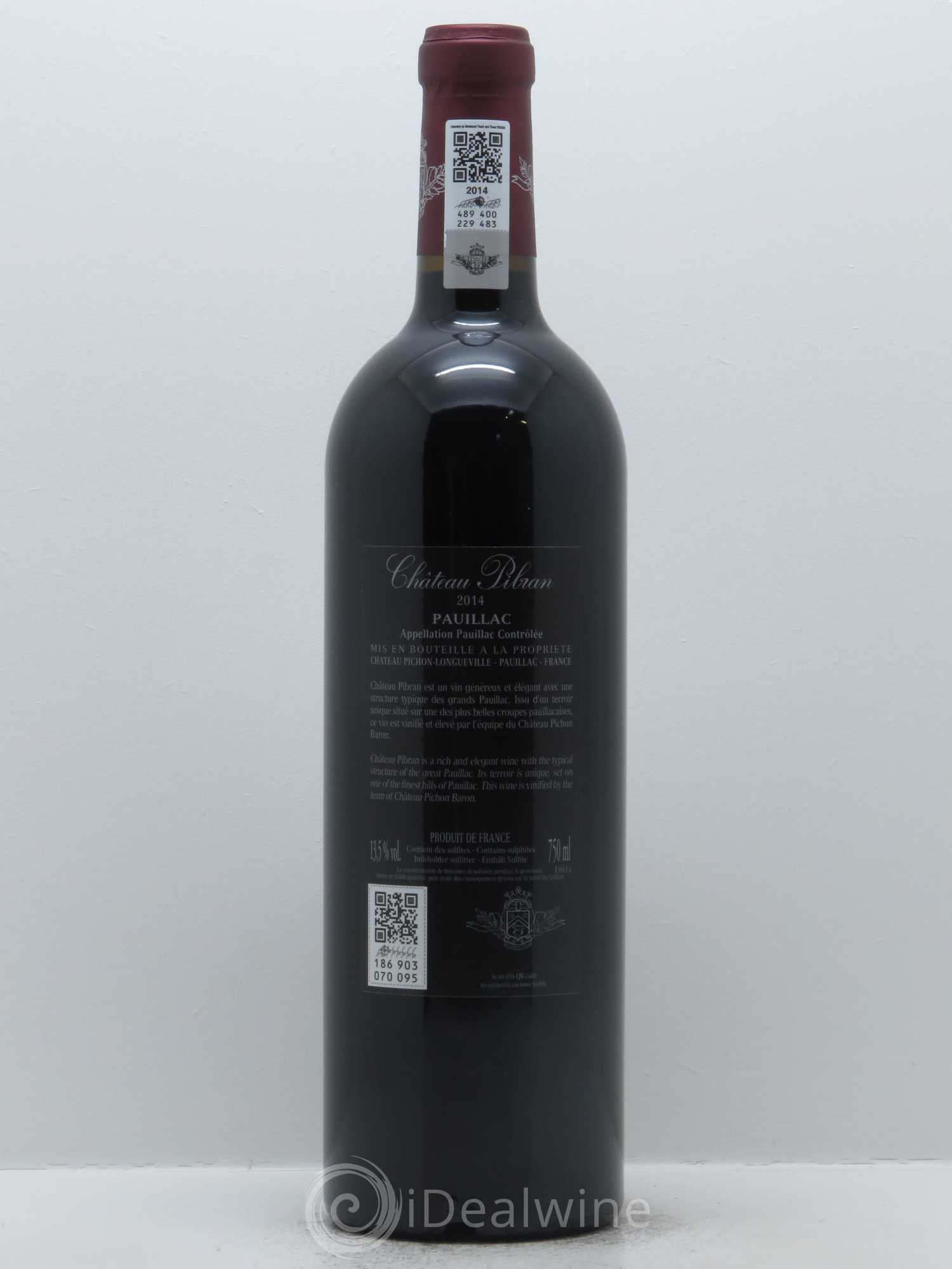 Château Pibran 2014 - Lot de 1 bouteille - 1