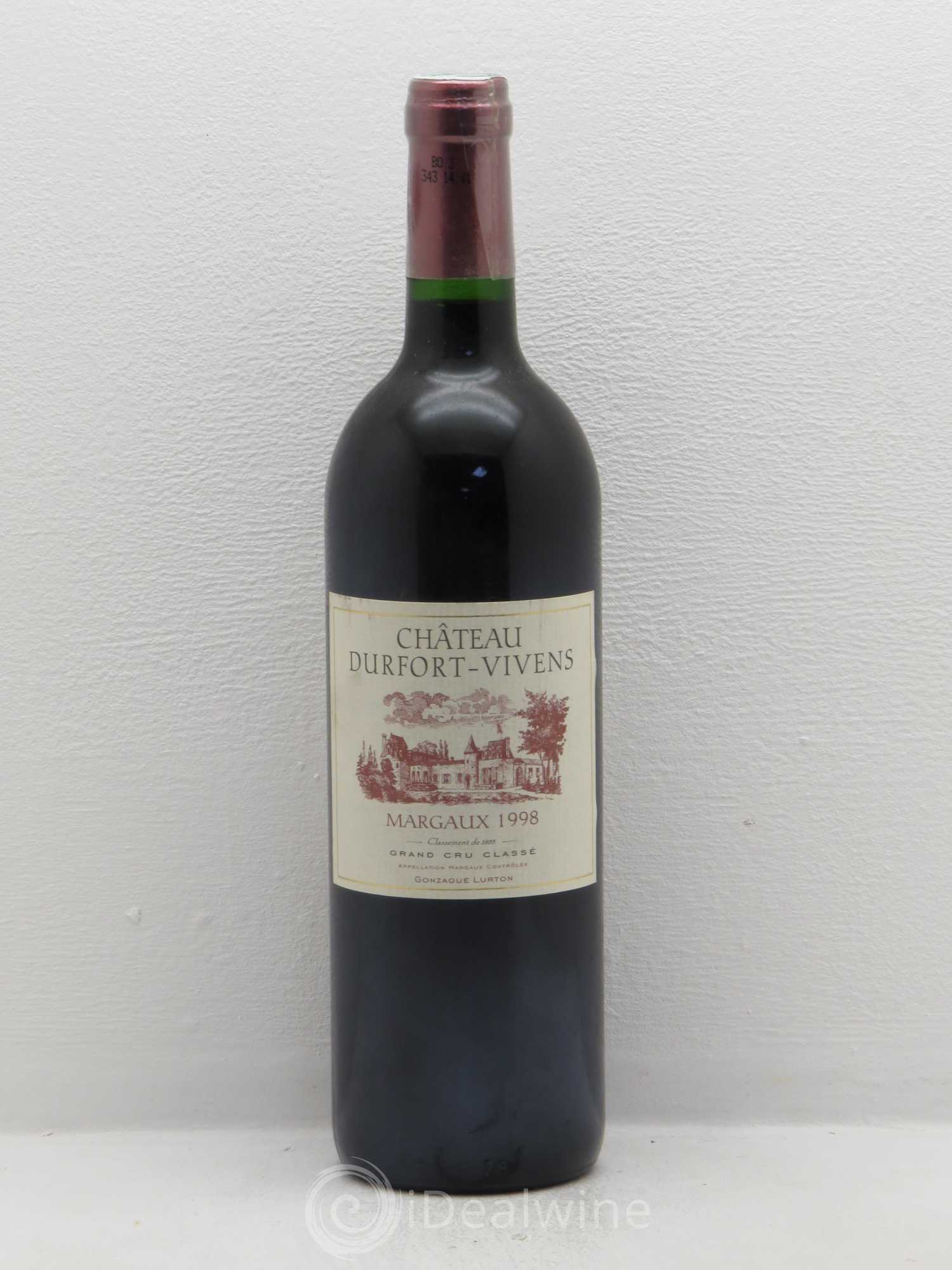 Château Durfort Vivens 2ème Grand Cru Classé 1998 - Lot de 1 bouteille - 0