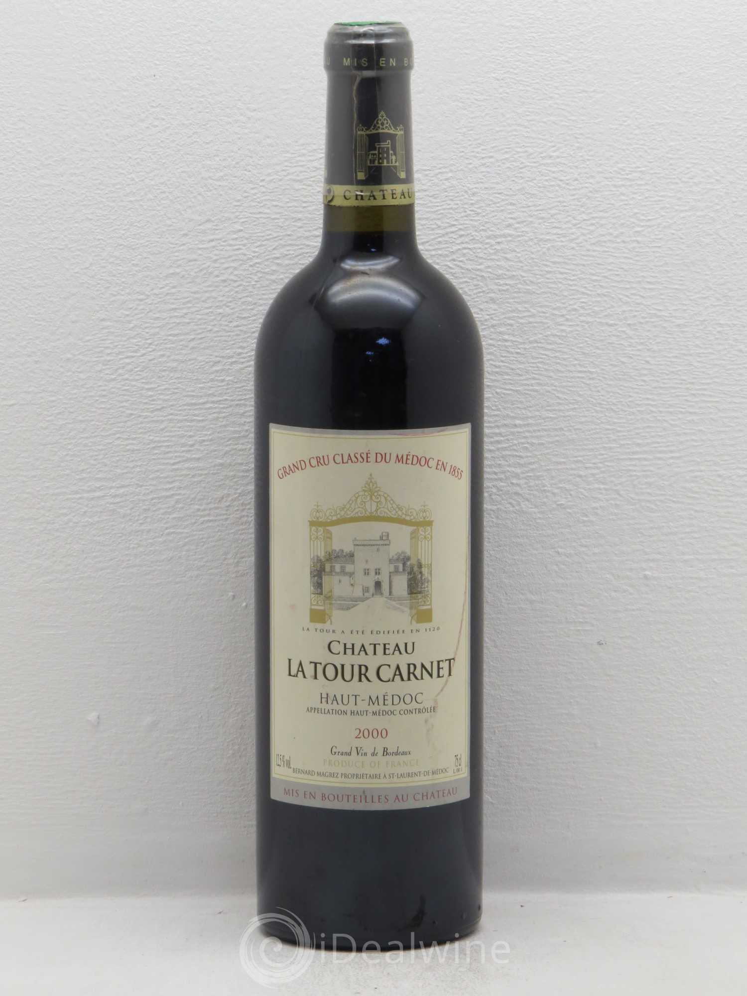 Château la Tour Carnet 4ème Grand Cru Classé 2000 - Lot de 1 bouteille - 0