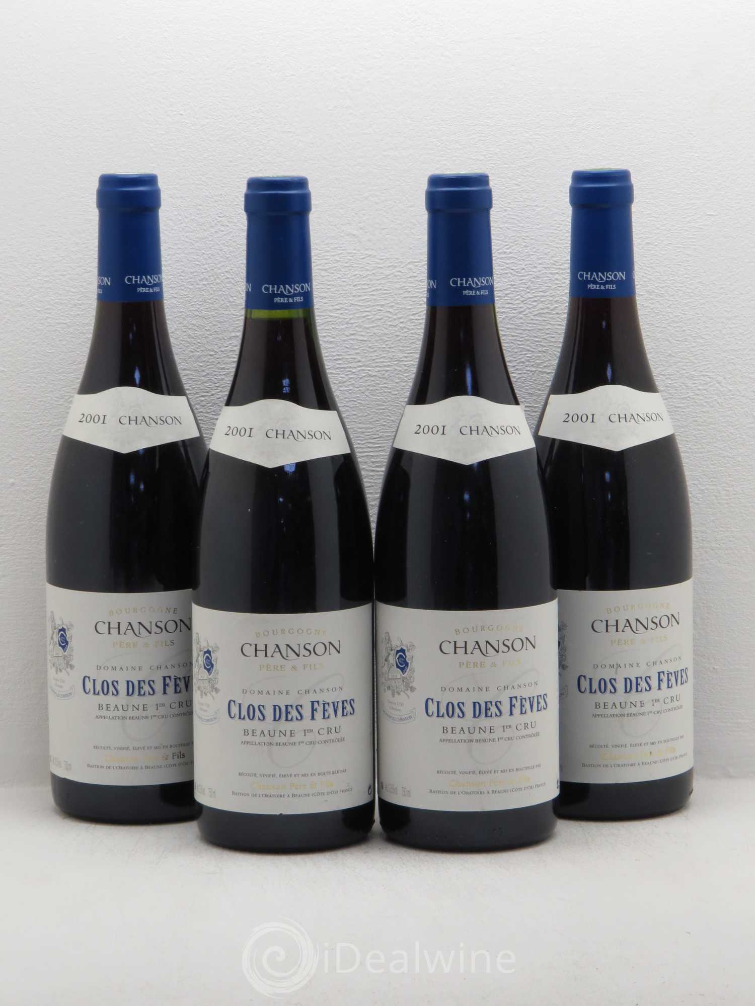 Beaune 1er Cru Clos Des Feves Domaine Chanson 2001 - Posten von 4 Flaschen - 0