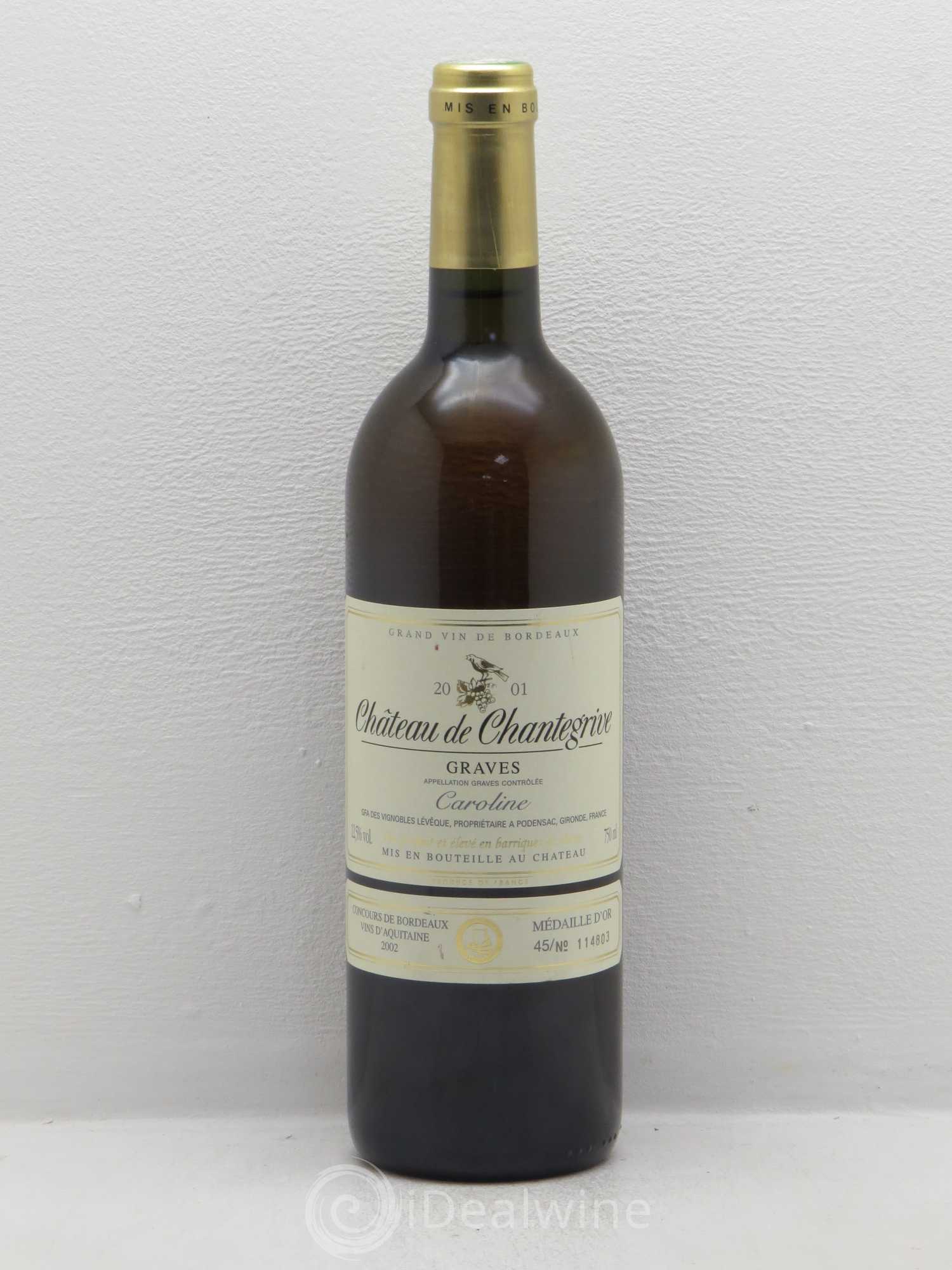 Château de Chantegrive Cuvée Caroline Caroline 2001 - Lot de 1 bouteille - 0