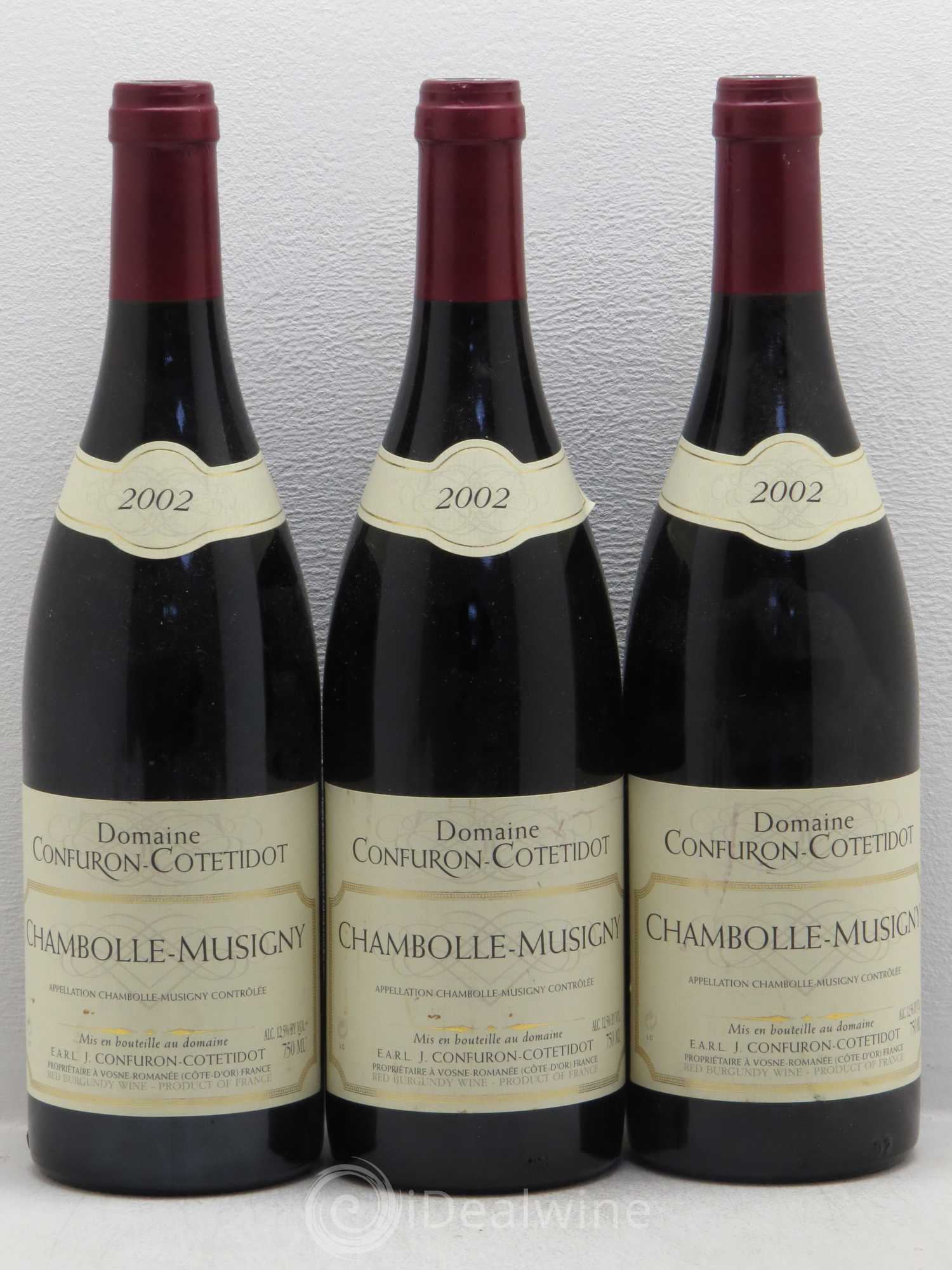 Chambolle-Musigny Domaine Confuron-Cotedidot 2002 - Posten von 3 Flaschen - 0