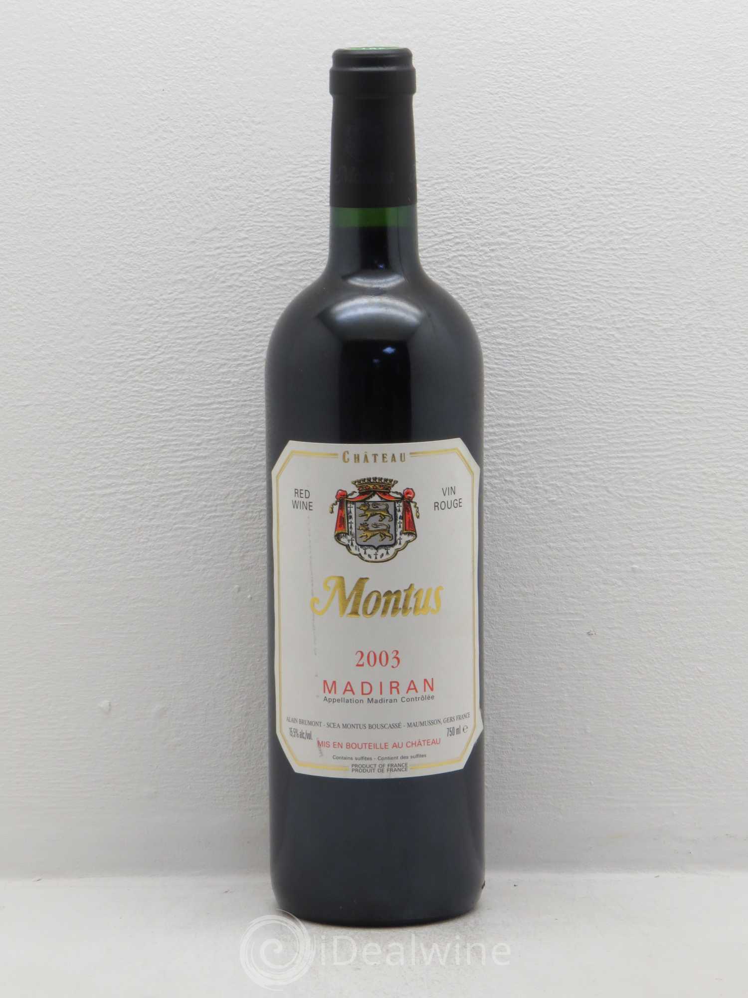 Madiran Château Montus Alain Brumont 2003 - Lot de 1 bouteille - 0