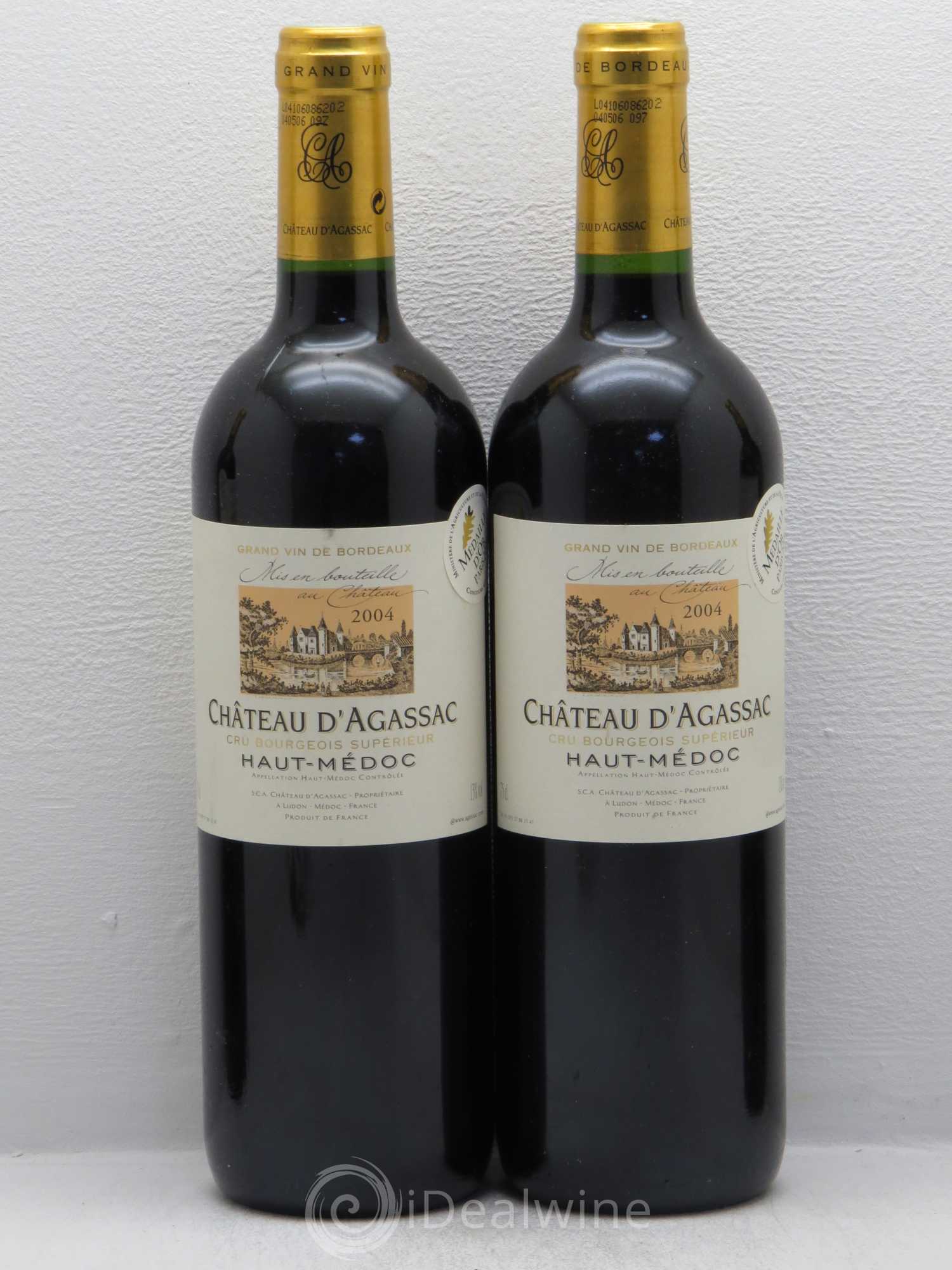 Château d' Agassac Cru Bourgeois 2004 - Lot de 4 bouteilles - 1