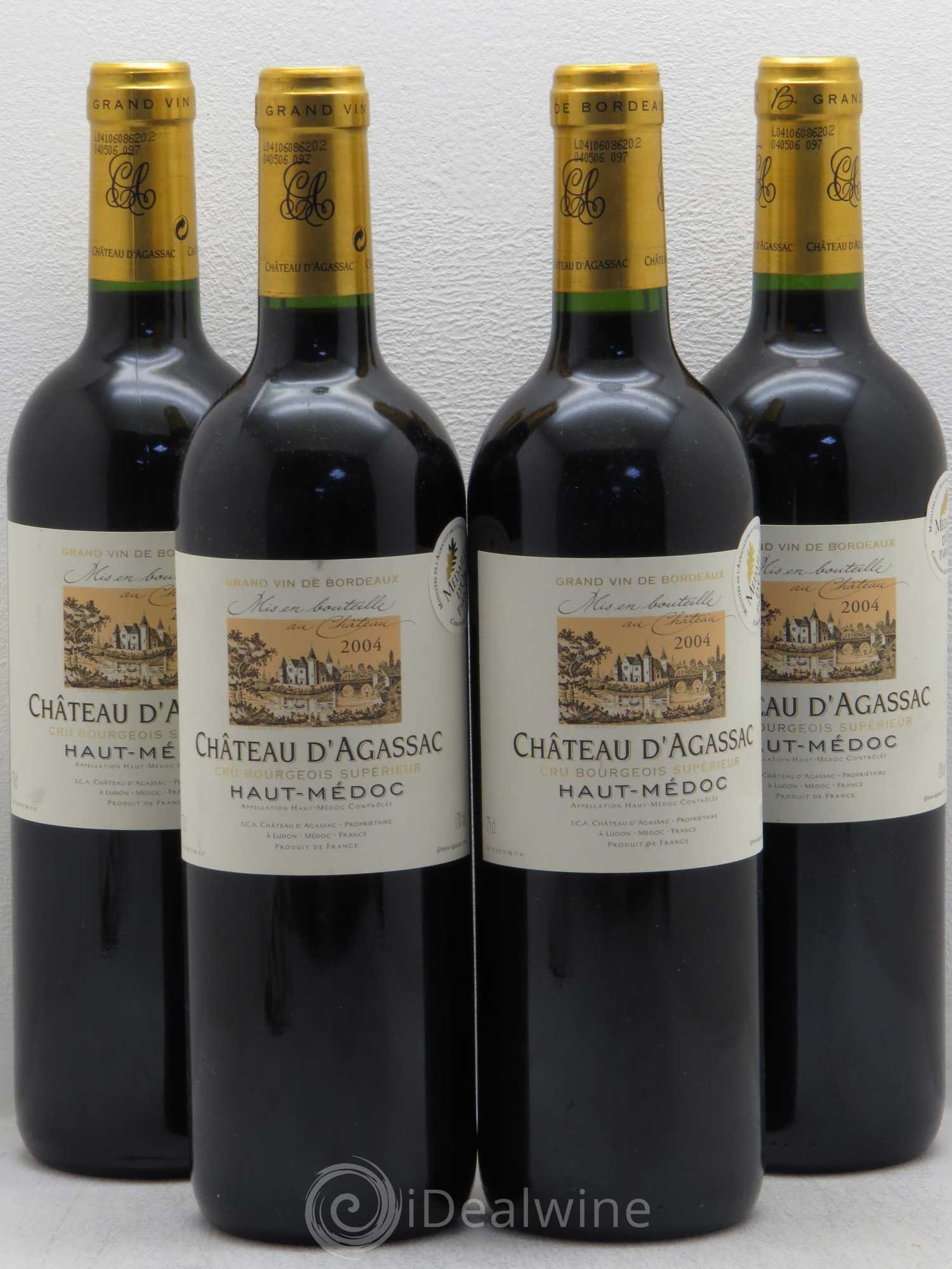 Château d' Agassac Cru Bourgeois 2004 - Lot de 4 bouteilles - 0