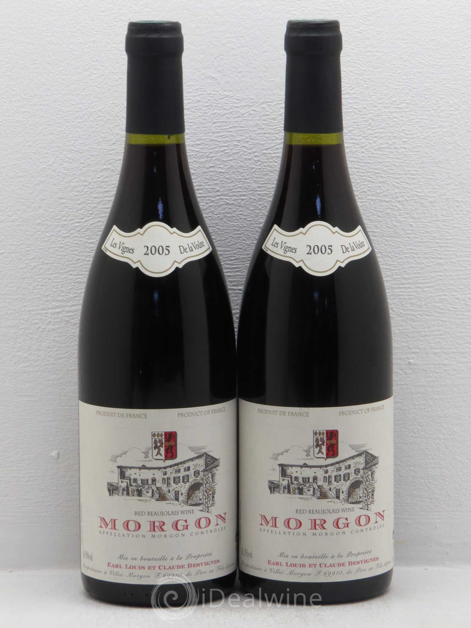Morgon Les vignes de la voûte Louis et Claude Desvignes 2005 - Posten von 2 Flaschen - 0