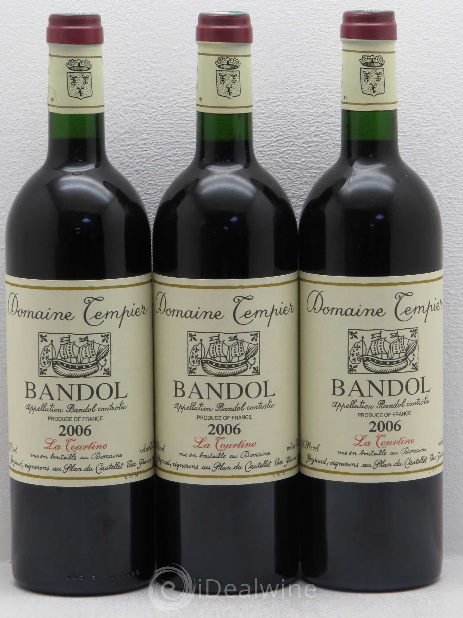 Bandol Domaine Tempier La Tourtine Famille Peyraud 2006 - Lot de 3 bouteilles - 0