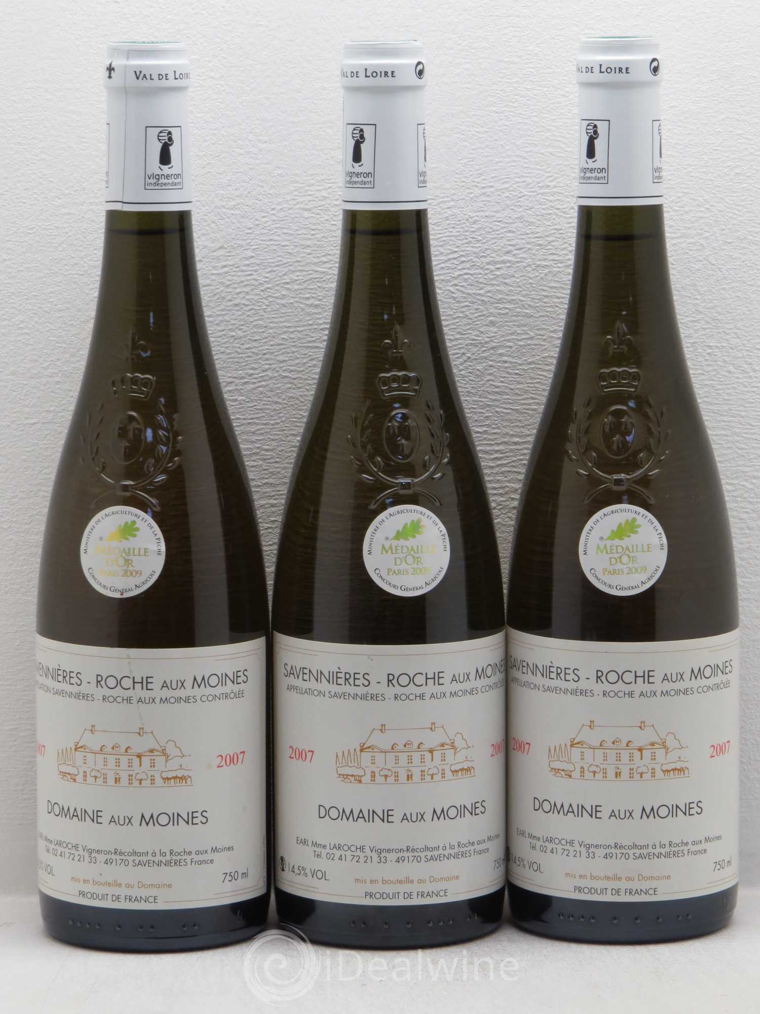 Savennières Roche aux Moines - Domaine aux moines 2007 - Posten von 3 Flaschen - 0