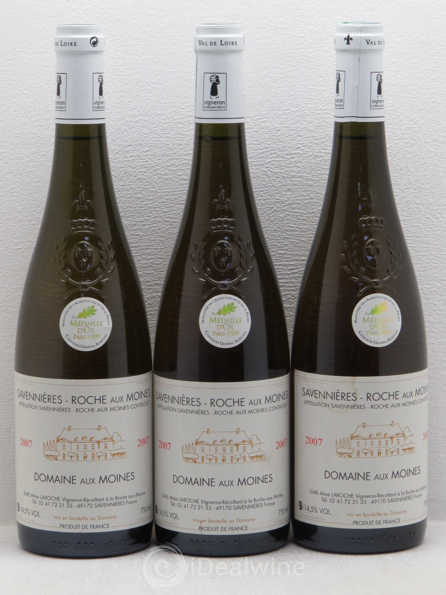 Savennières Roche aux moines - Domaine aux moines 2007 - Posten von 3 Flaschen - 0