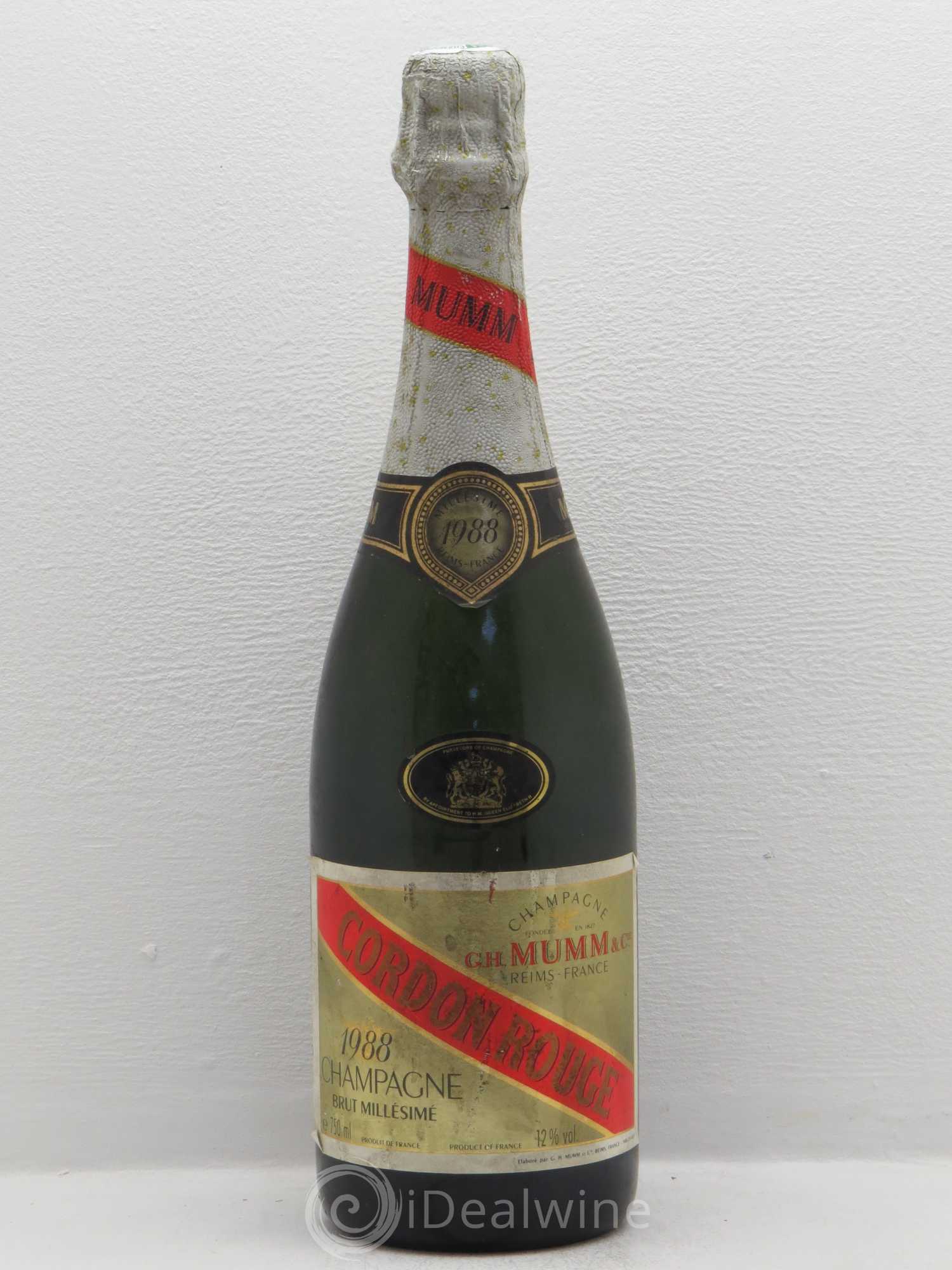 Grand Cordon Mumm Cordon rouge 1988 - Lot de 1 bouteille - 0