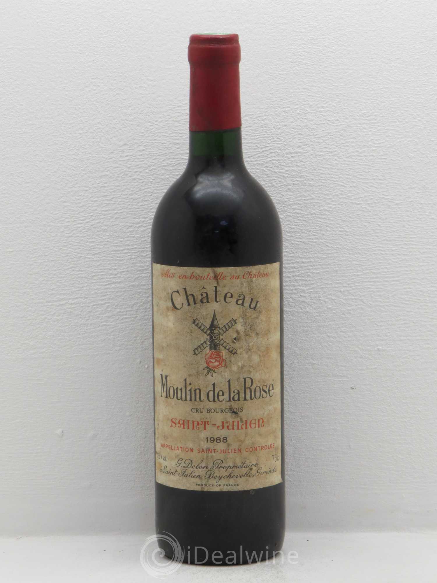Château Moulin de la Rose Cru Bourgeois 1988 - Lot de 1 bouteille - 0