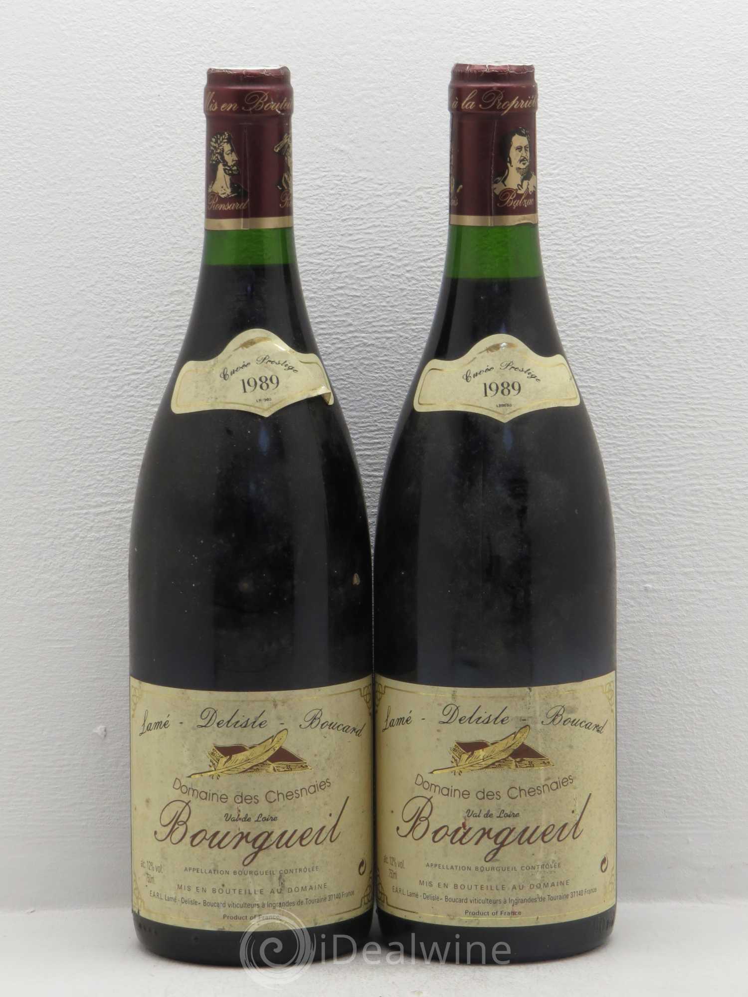 Bourgueil Domaine Des Chesnaies cuvée Prestige 1989 - Posten von 2 Flaschen - 0