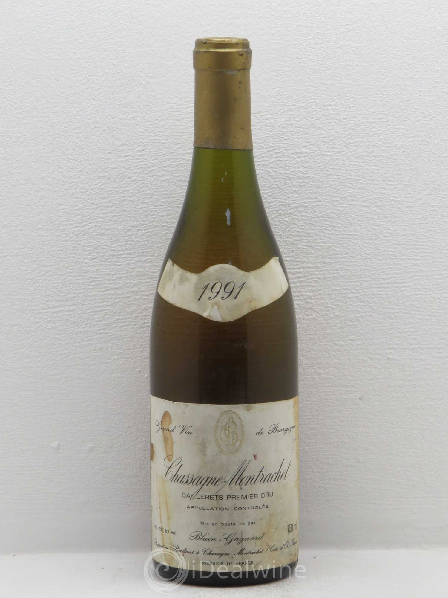 Chassagne-Montrachet 1er Cru Caillerets Domaine Blain-Gagnard 1991 - Posten von 1 Flasche - 0