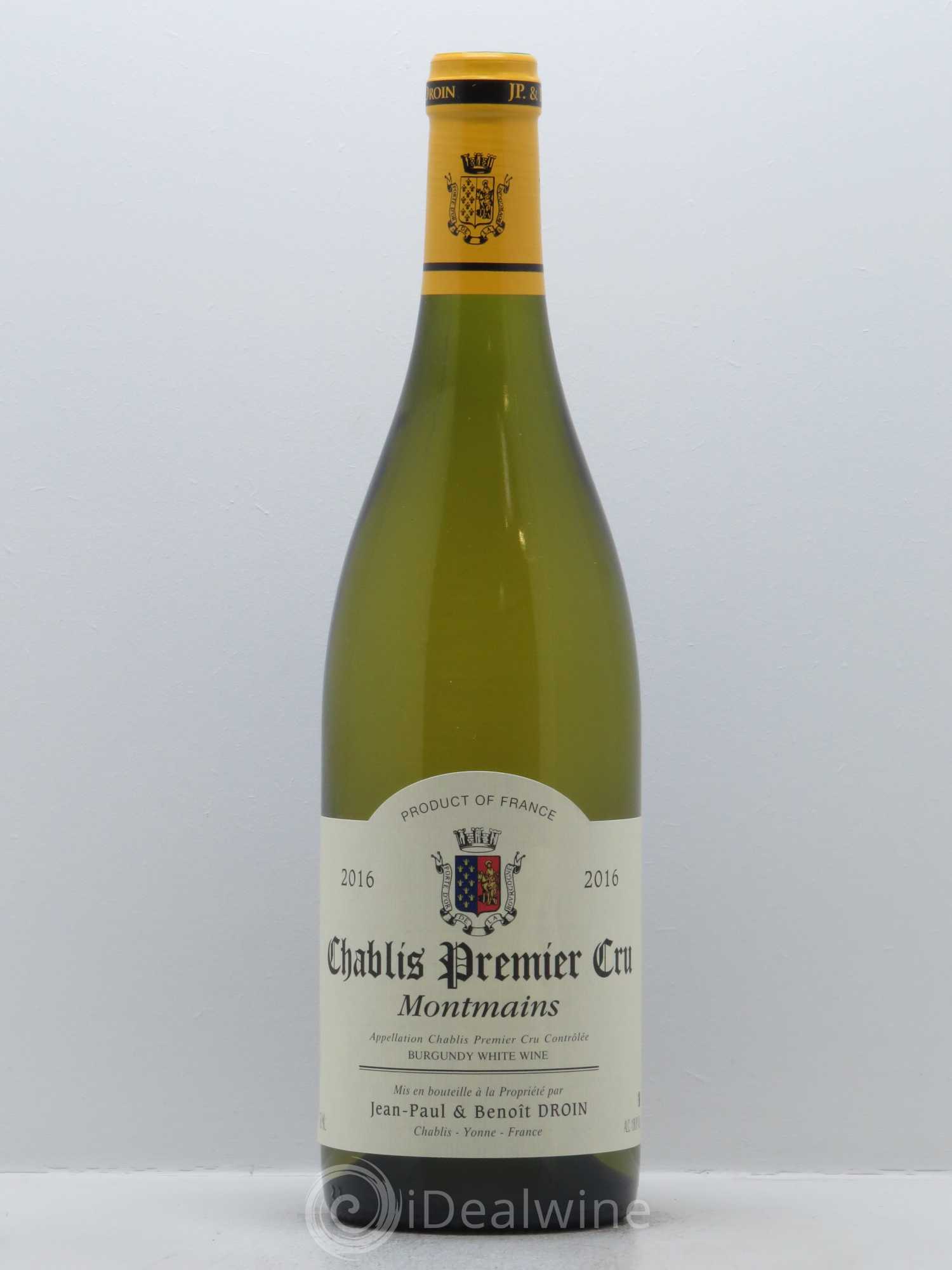 Chablis 1er Cru Montmains Jean-Paul & Benoît Droin (Domaine) 2016 - Lot de 1 bouteille - 0