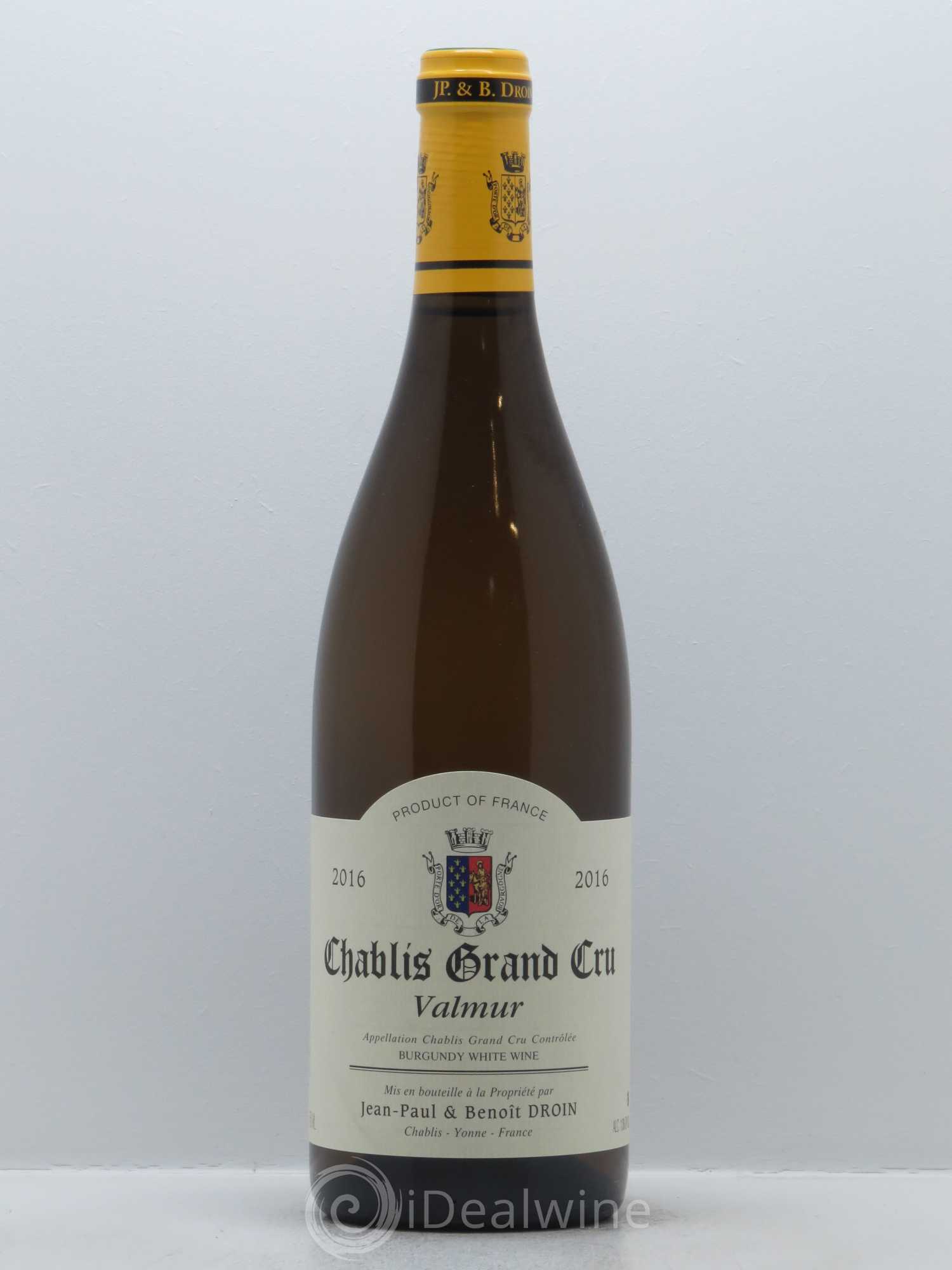 Chablis Grand Cru Valmur Jean-Paul & Benoît Droin (Domaine) 2016 - Lot de 1 bouteille - 0