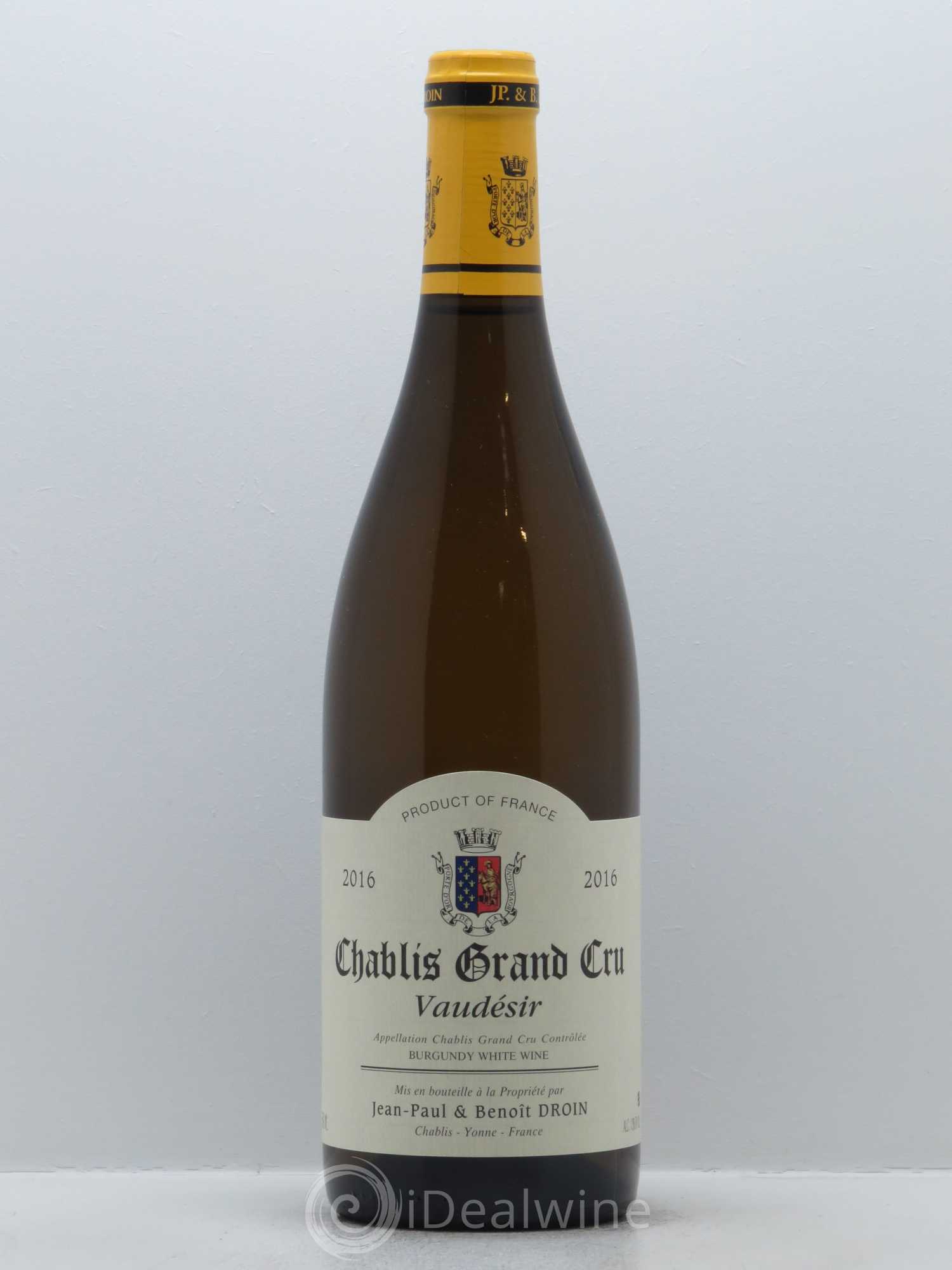 Chablis Grand Cru Vaudésir Jean-Paul & Benoît Droin (Domaine) 2016 - Lot de 1 bouteille - 0