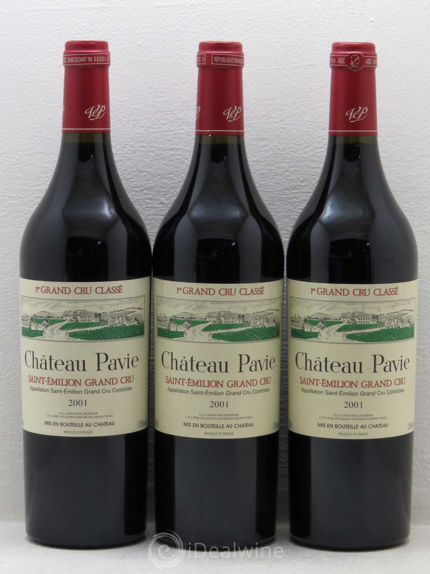 Château Pavie 1er Grand Cru Classé A 2001 - Lot de 3 bouteilles - 0