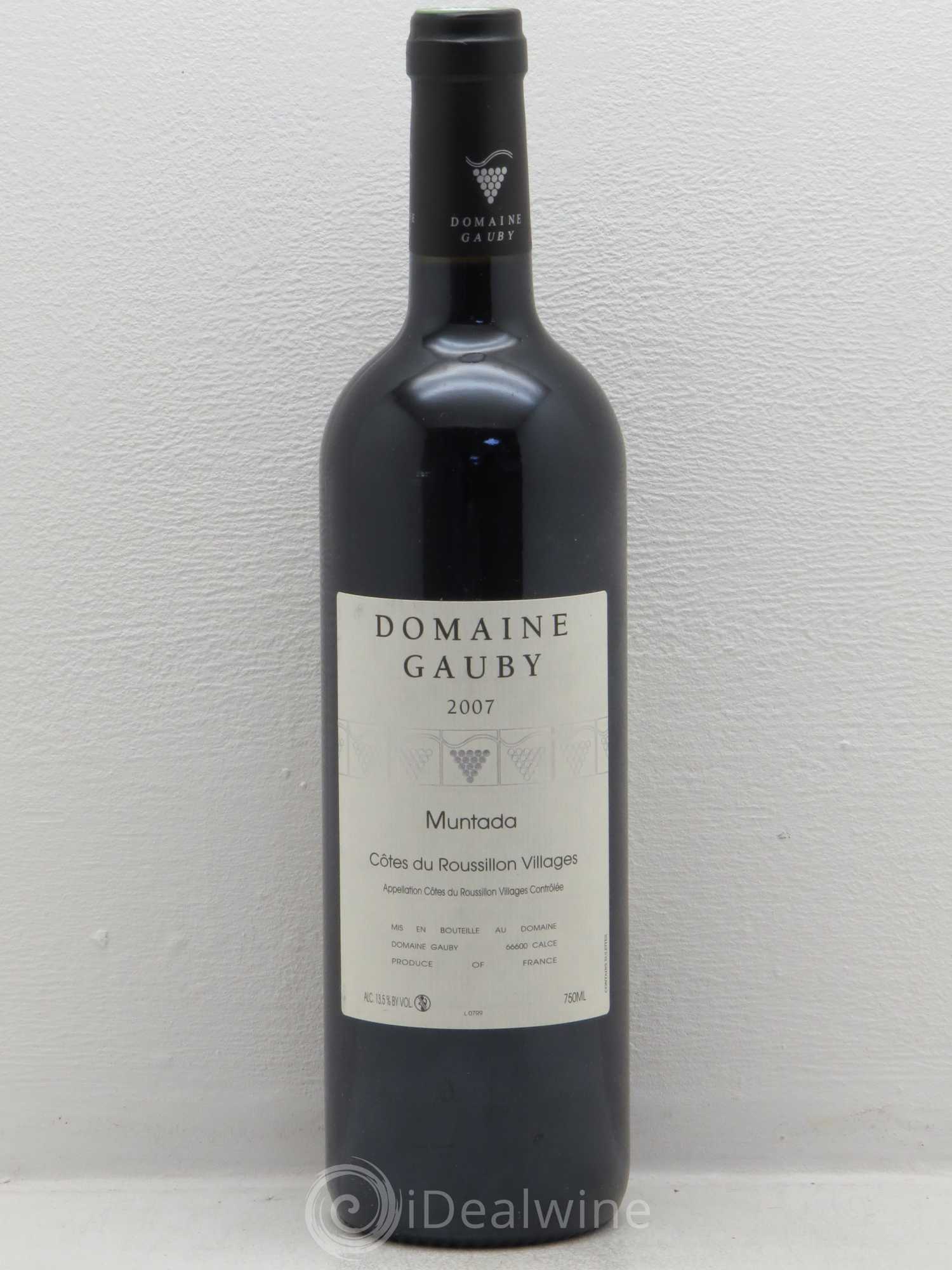 Côtes Catalanes (anciennement Côtes du Roussillon Villages) La Muntada Gauby (Domaine) 2007 - Lot de 1 bouteille - 0