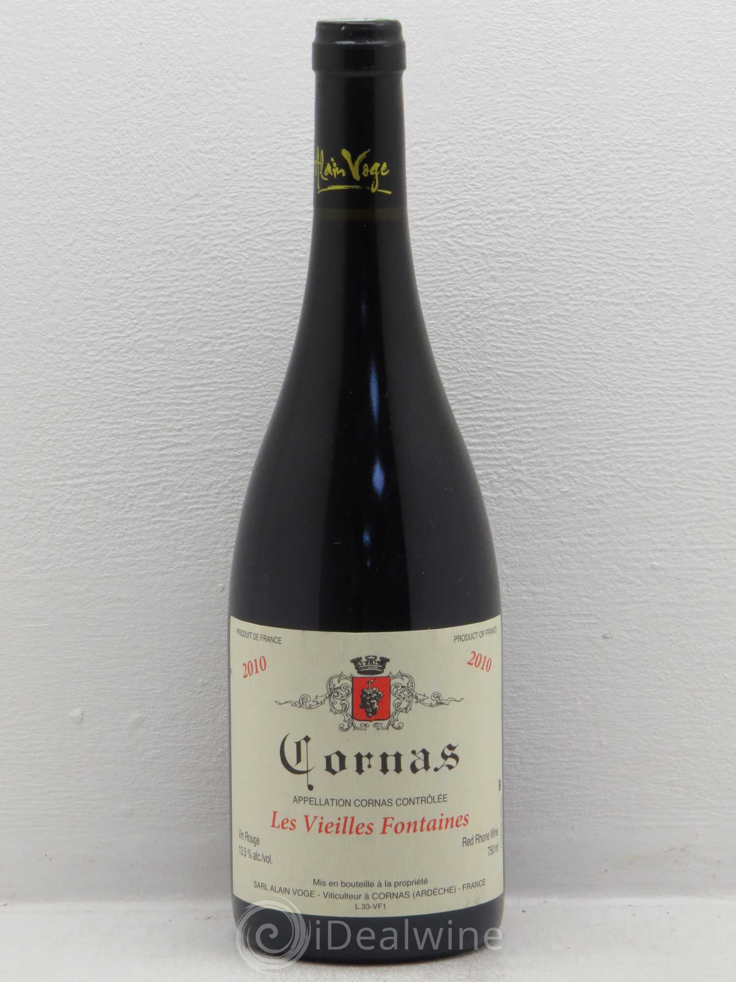 Cornas Les Vieilles Fontaines Alain Voge (Domaine) 2010 - Lot de 1 bouteille - 0
