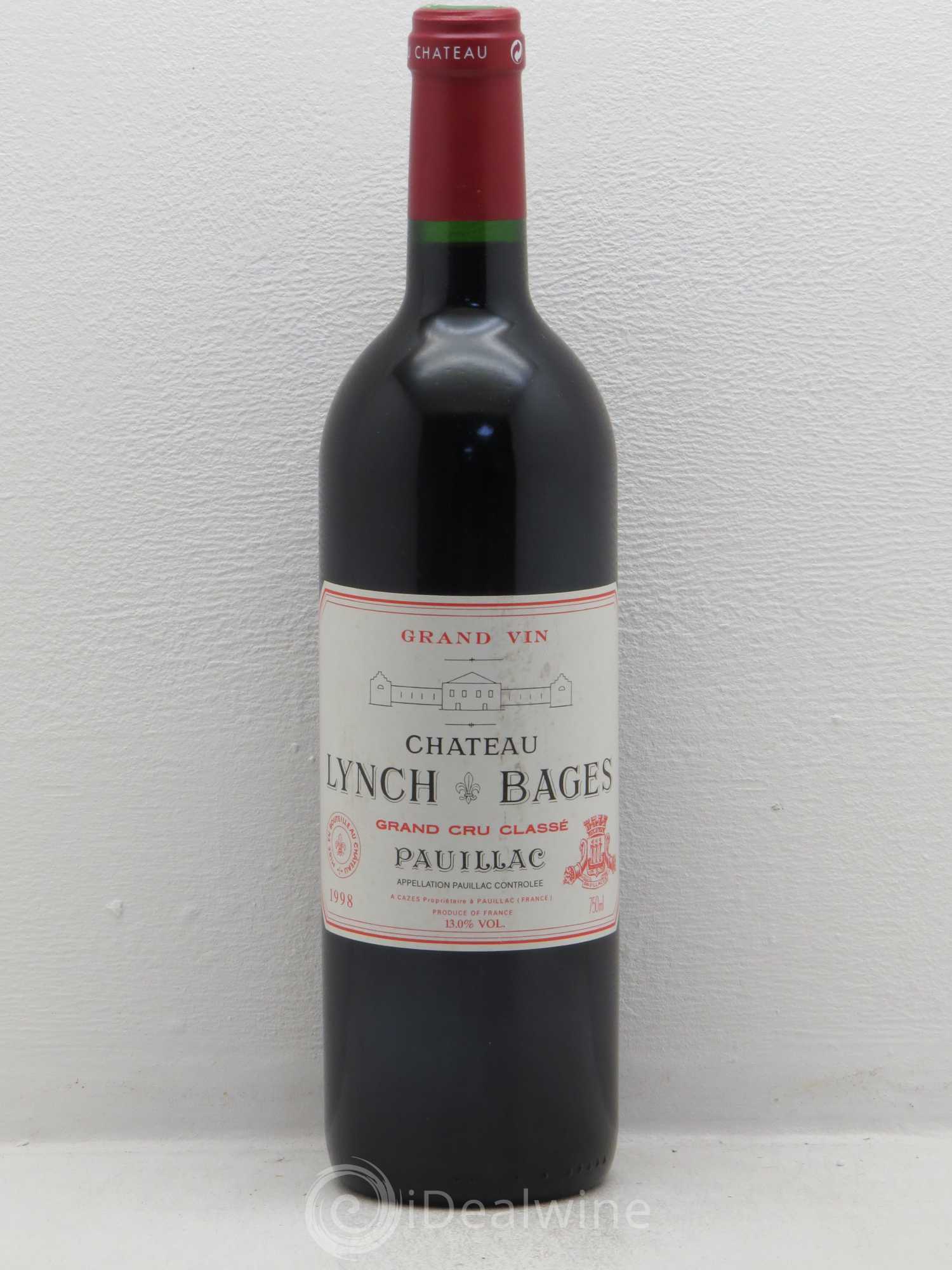 Château Lynch Bages 5ème Grand Cru Classé 1998 - Lot de 1 bouteille - 0