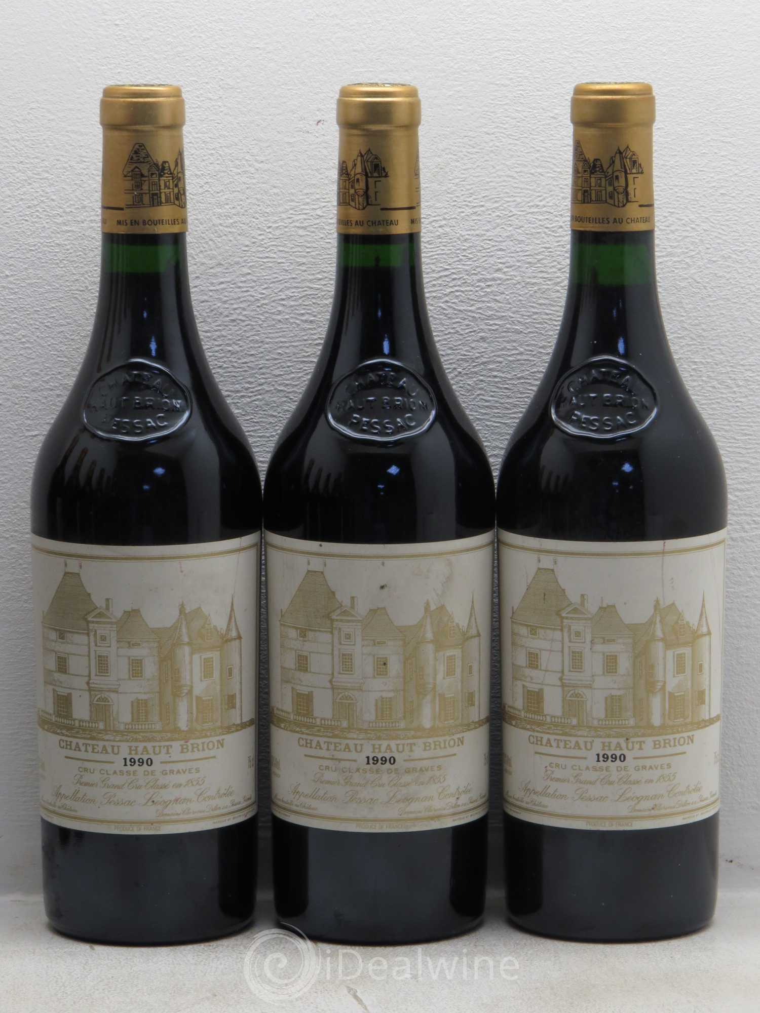 Château Haut Brion 1er Grand Cru Classé 1990 - Lot de 3 bouteilles - 0