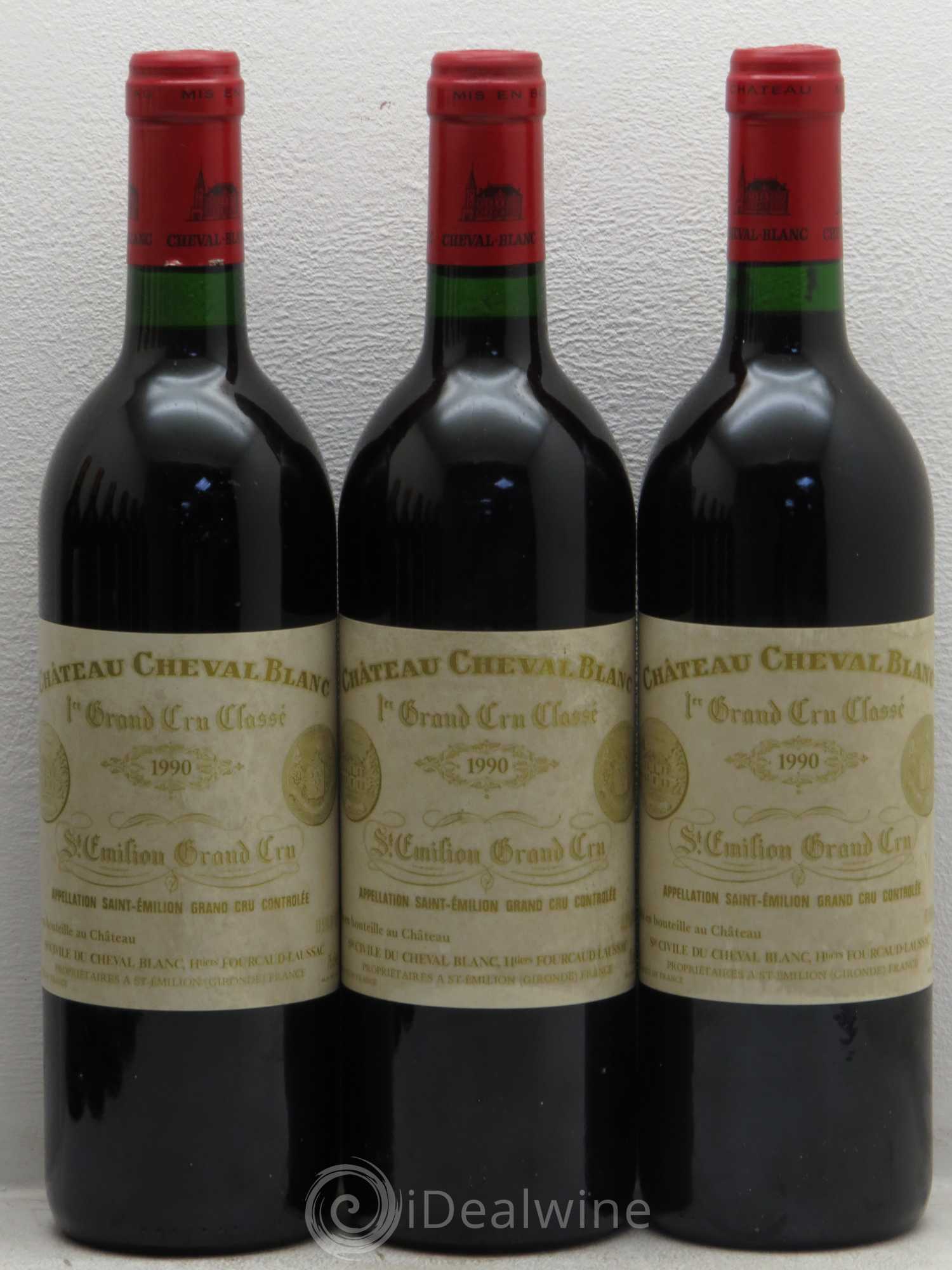 Château Cheval Blanc 1er Grand Cru Classé A 1990 - Lot de 3 bouteilles - 0