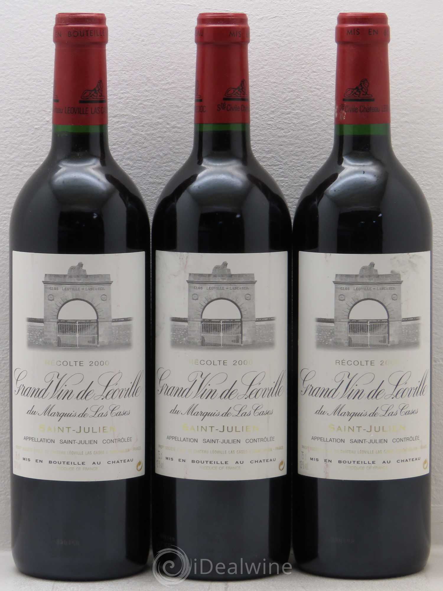 Château Léoville Las Cases 2ème Grand Cru Classé 2000 - Lot de 3 bouteilles - 0