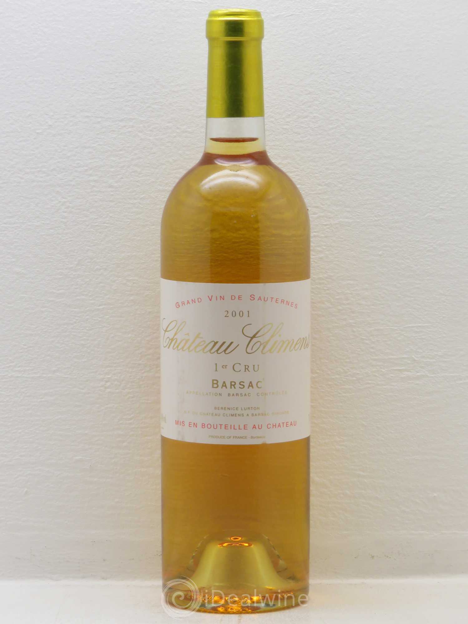 Château Climens 1er Grand Cru Classé 2001 - Lot de 1 bouteille - 0
