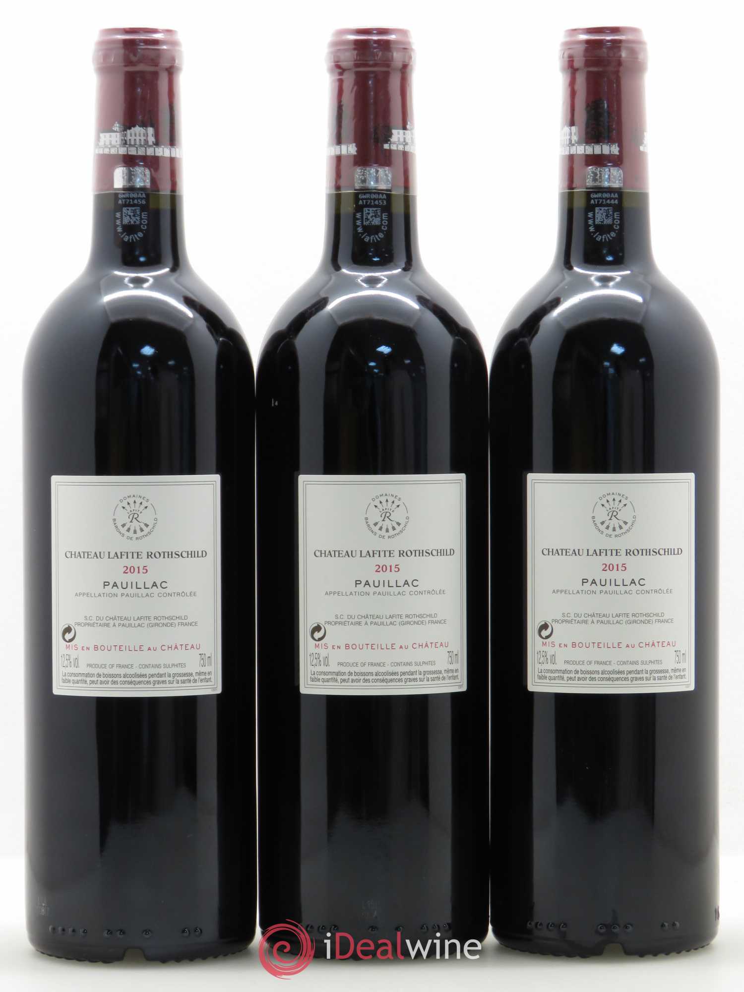 Château Lafite Rothschild 1er Grand Cru Classé 2015 - Lot de 3 bouteilles - 1
