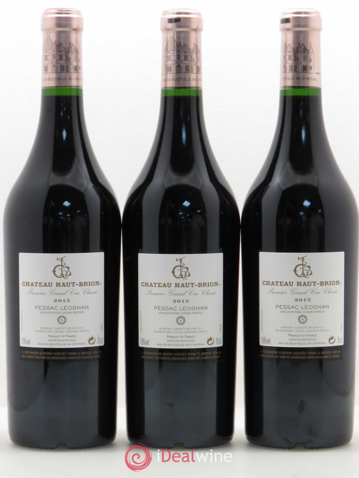 Château Haut Brion 1er Grand Cru Classé 2015 - Lot de 3 bouteilles - 1