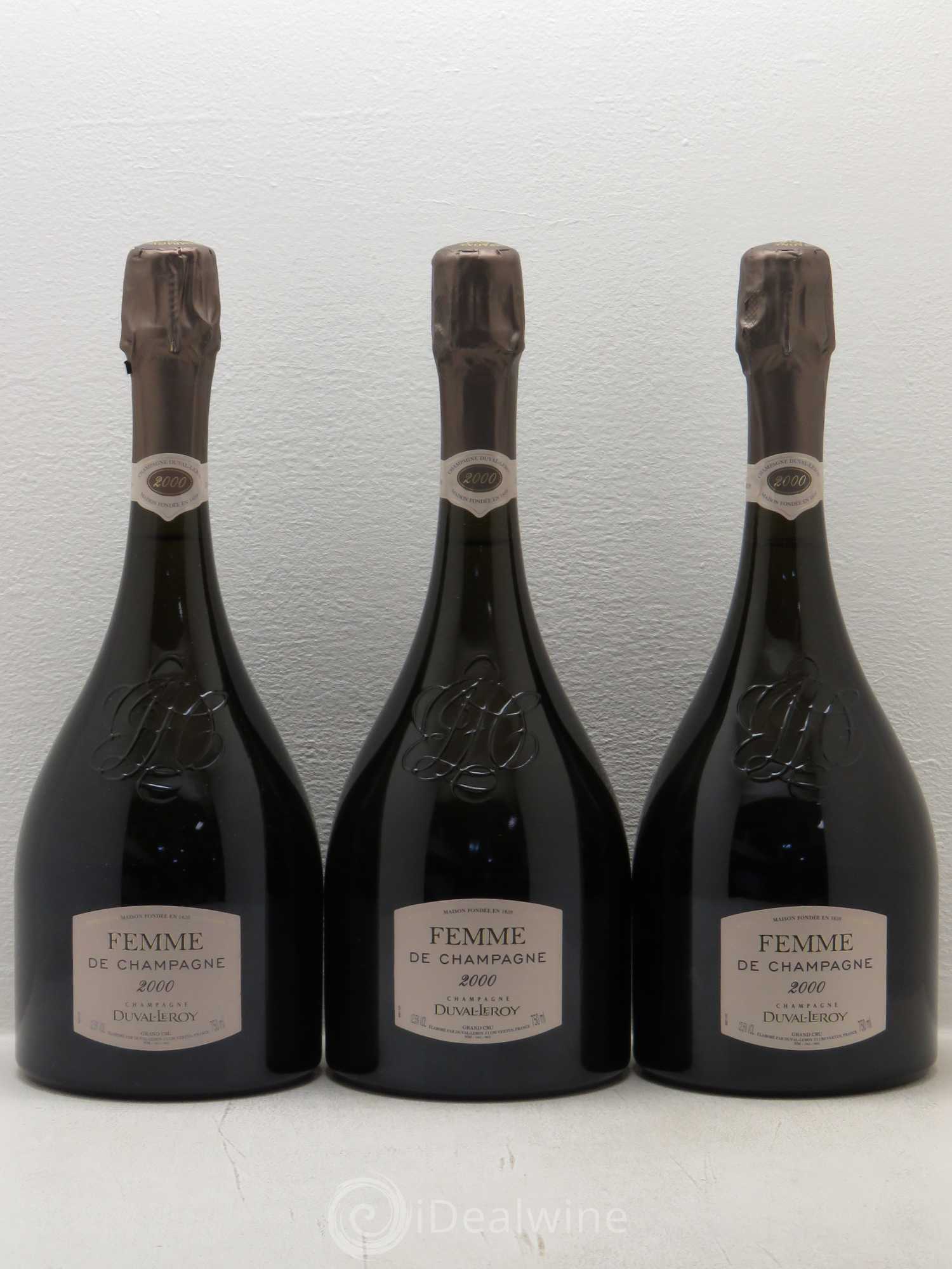 Champagne Duval Leroy Femme de Champagne Brut Grand Cru 2000 - Posten von 3 Flaschen - 0