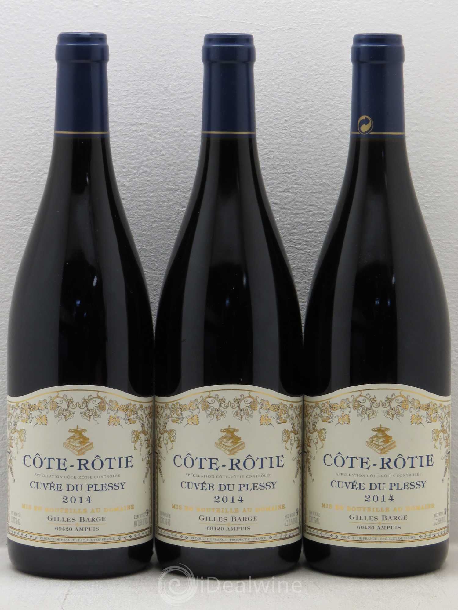 Côte-Rôtie Cuvee Du Plessy Domaine Barge 2014 - Lot de 3 bouteilles - 0