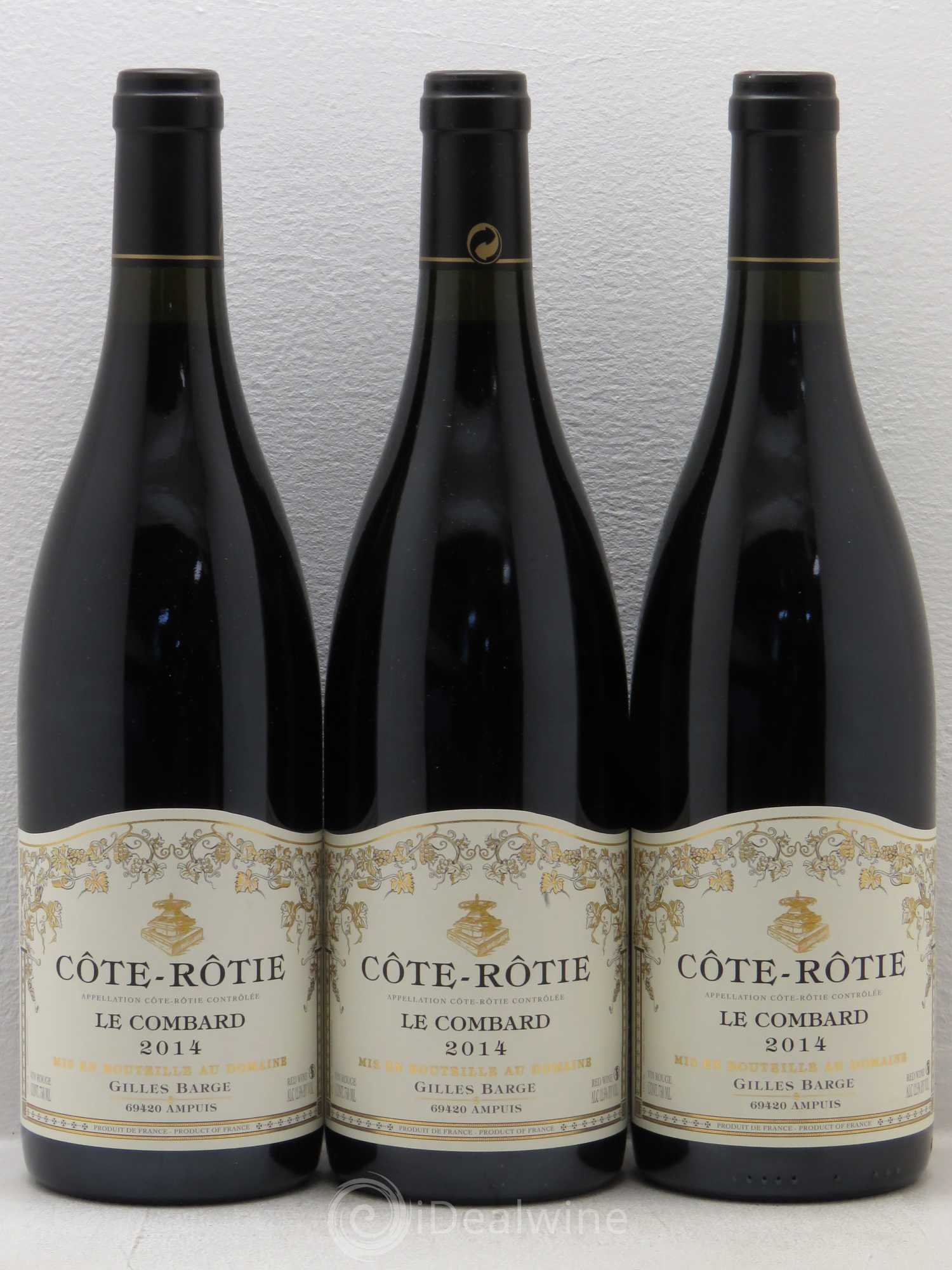 Côte-Rôtie Le Combard Domaine Barge 2014 - Posten von 3 Flaschen - 0